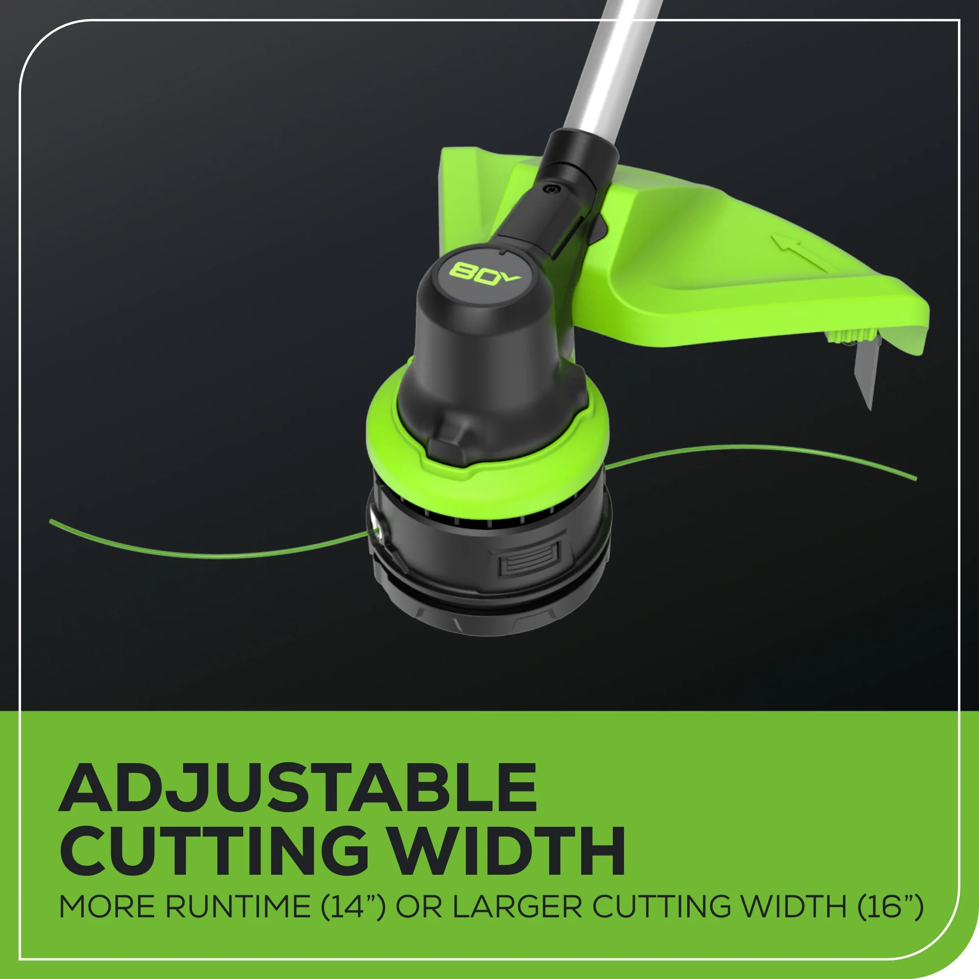 80V Cordless Brushless 16" String Trimmer and 700 CFM Blower Combo Kit: 2.5 Ah Battery and 4Amp Charger - Image 8
