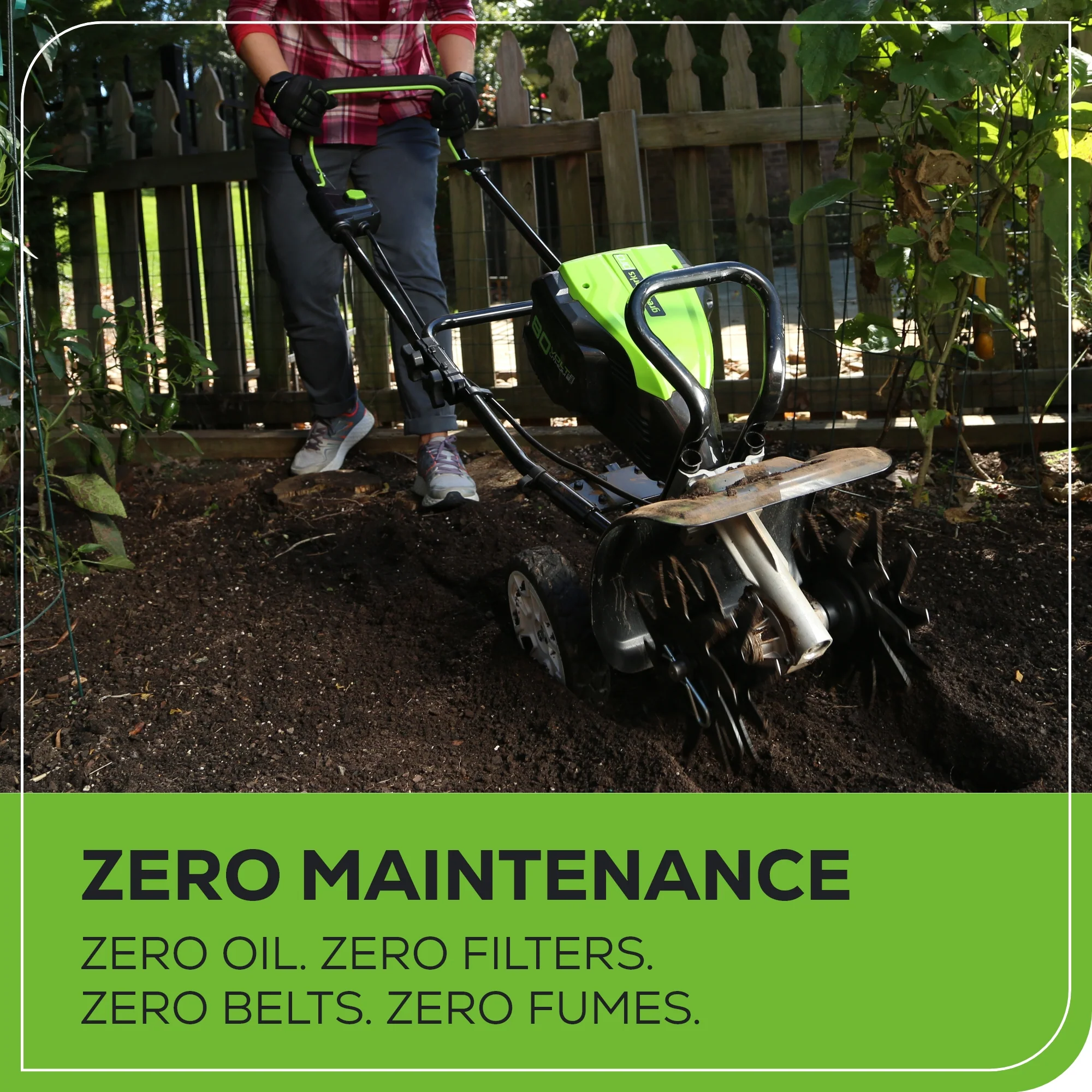 80V 10" Cordless Battery Cultivator / Tiller (Tool Only) - Image 6