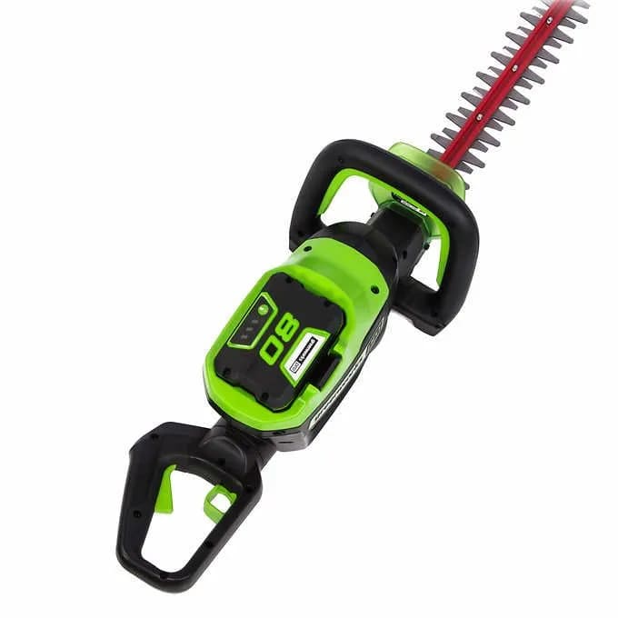 80V 24" Cordless Battery Hedge Trimmer and 20" Pole Hedge Trimmer Combo Kit: 2.0 Ah USB Battery and Charger - Image 7
