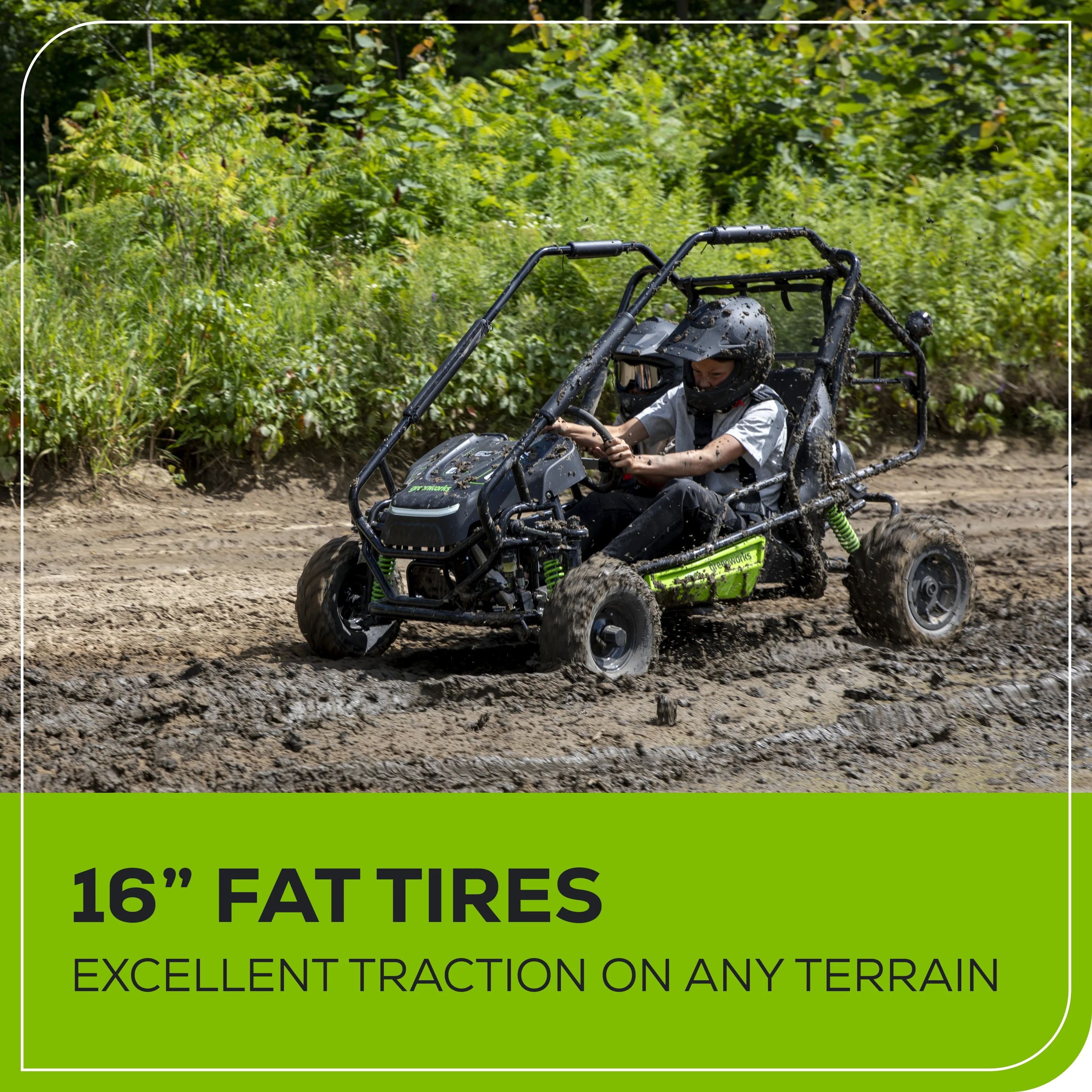 80V STEALTH Series All-Terrain 2-Seat Electric Youth Go-Kart: (2) 8.0 Ah Batteries and Dual-Port Charger - Image 6