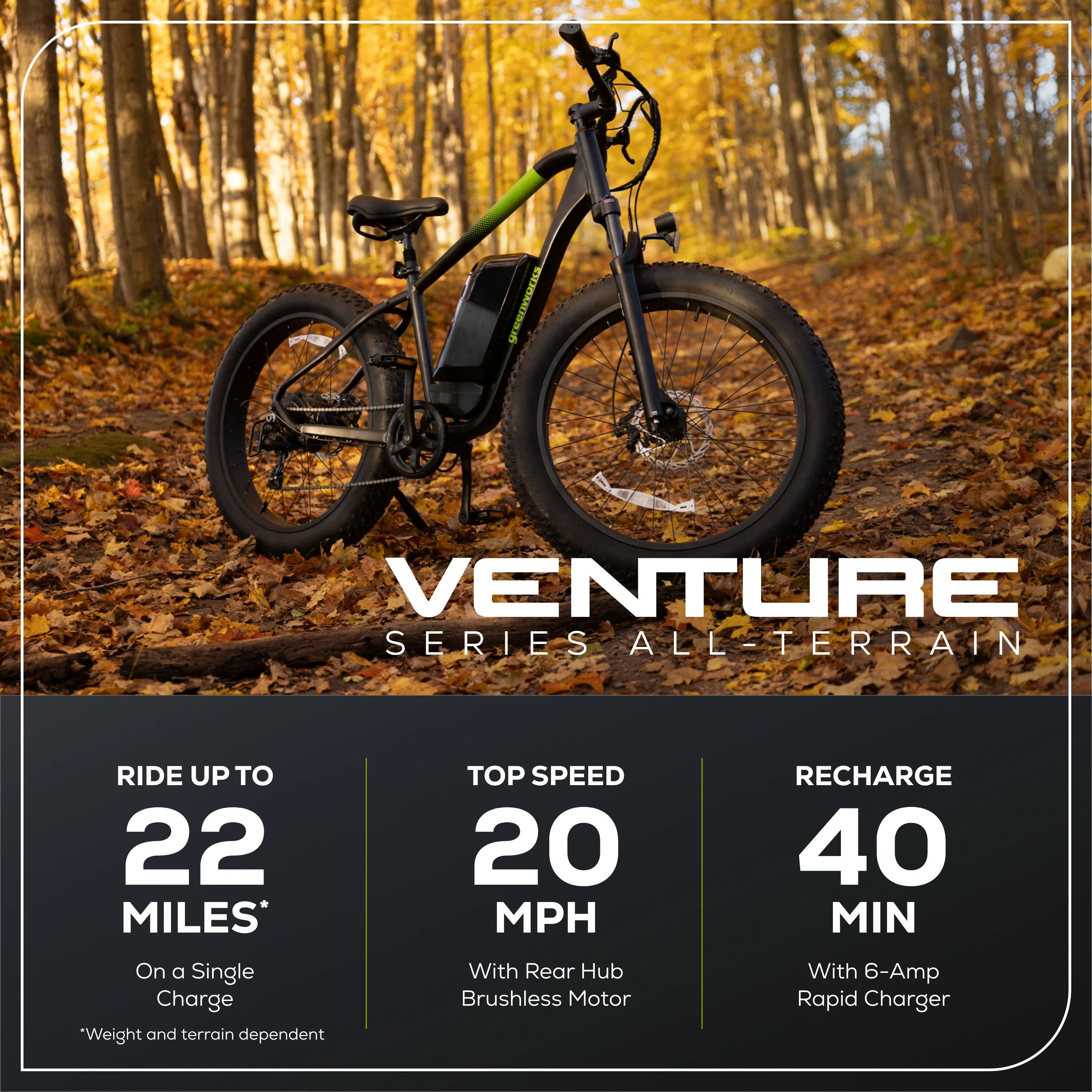 80V VENTURE Series 26" Fat Tire Electric Mountain Bike (Tool Only) - Image 3
