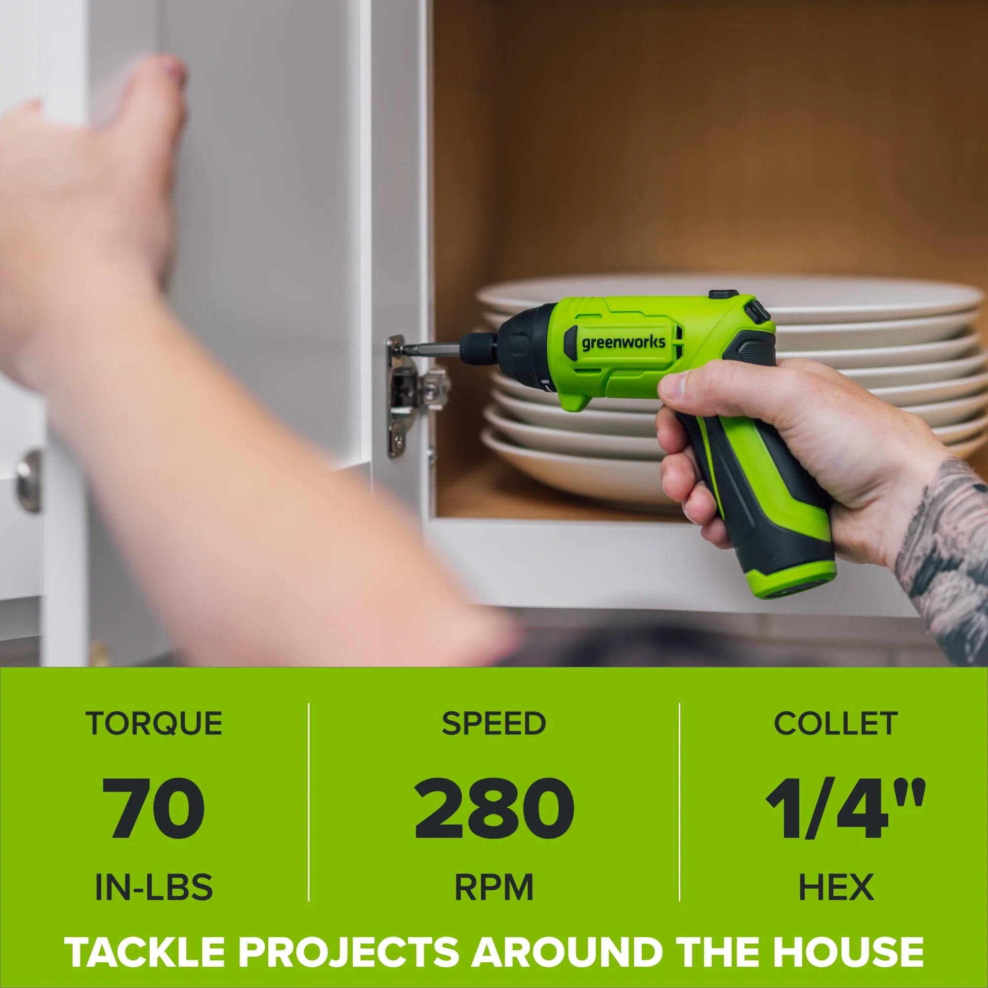 8V Dual-Position Screwdriver, 70 in-lb Torque, 5+1 [Drill] Clutch Settings, with Phillips and Slotted Bits and USB-C Charging Cable - Image 5