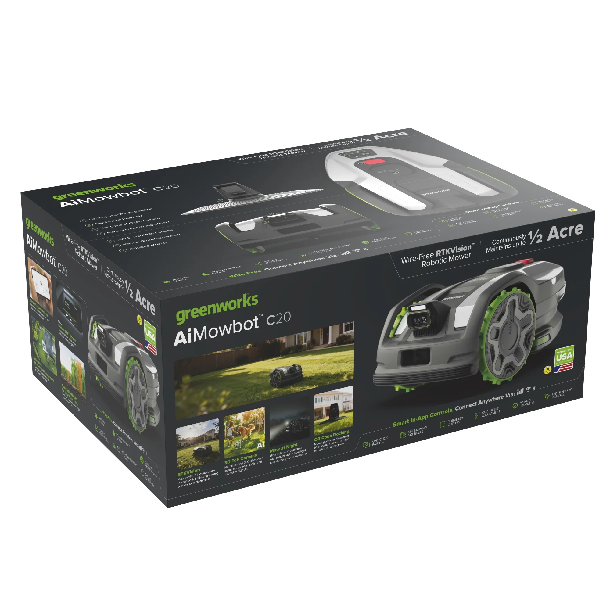 AiMowbot Wire-Free RTKVision Robotic Mower C20 | 1/2Acre - Image 3