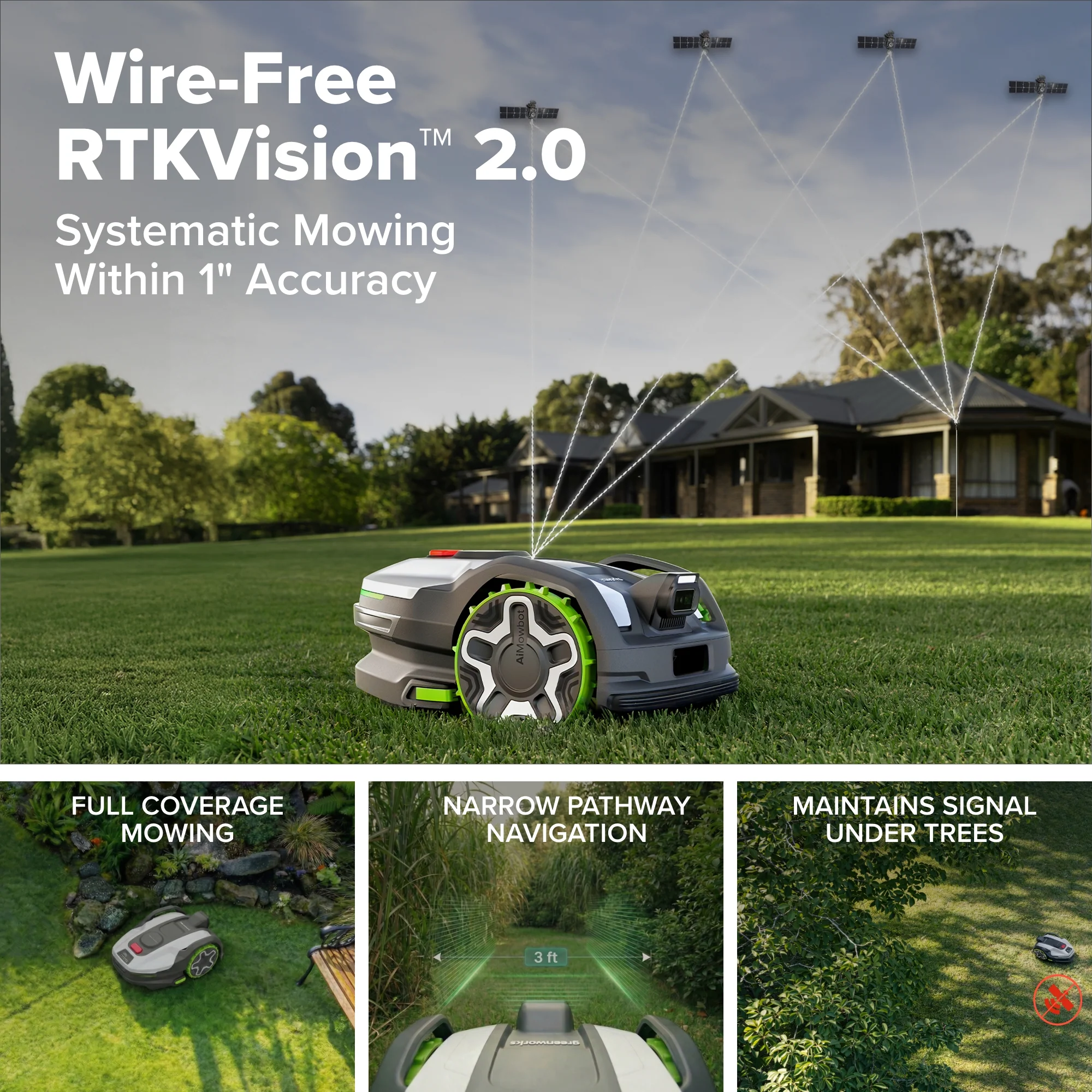 AiMowbot Wire-Free RTKVision Robotic Mower C20 | 1/2Acre - Image 6