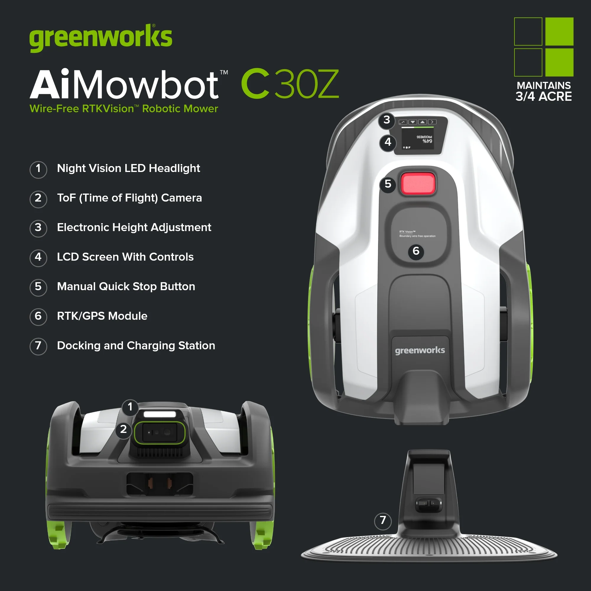 AiMowbot Wire-Free RTKVision Robotic Mower C30Z | 3/4 Acre - Image 4