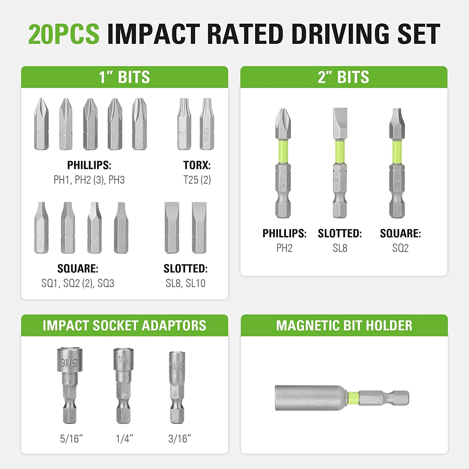 20 Piece Impact Rated Driving Set - Image 3