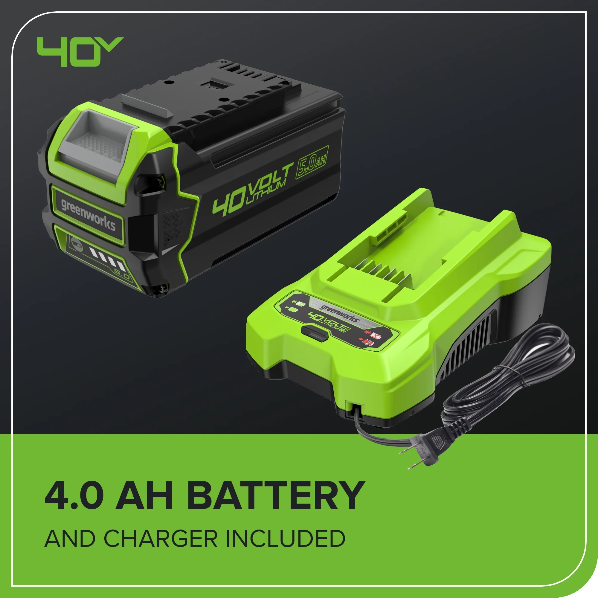 40V 19" Cordless Battery Push Lawn Mower: 5.0 Ah USB Battery and Charger - Image 13