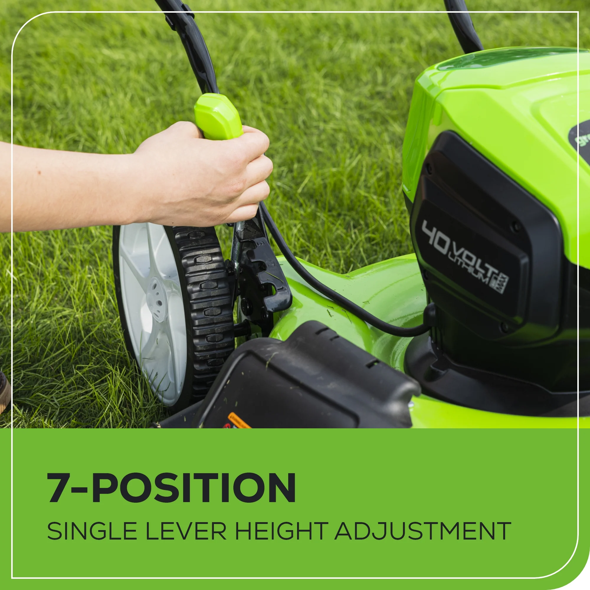 40V 19" Cordless Battery Push Lawn Mower: 5.0 Ah USB Battery and Charger - Image 8