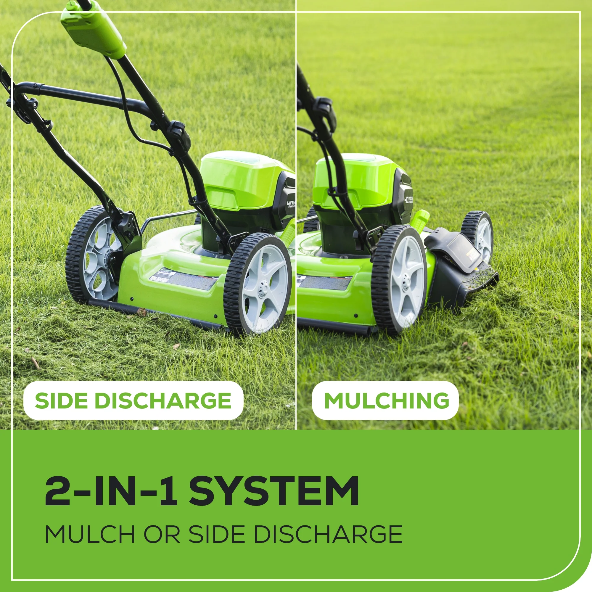 40V 19" Cordless Battery Push Lawn Mower: 5.0 Ah USB Battery and Charger - Image 9