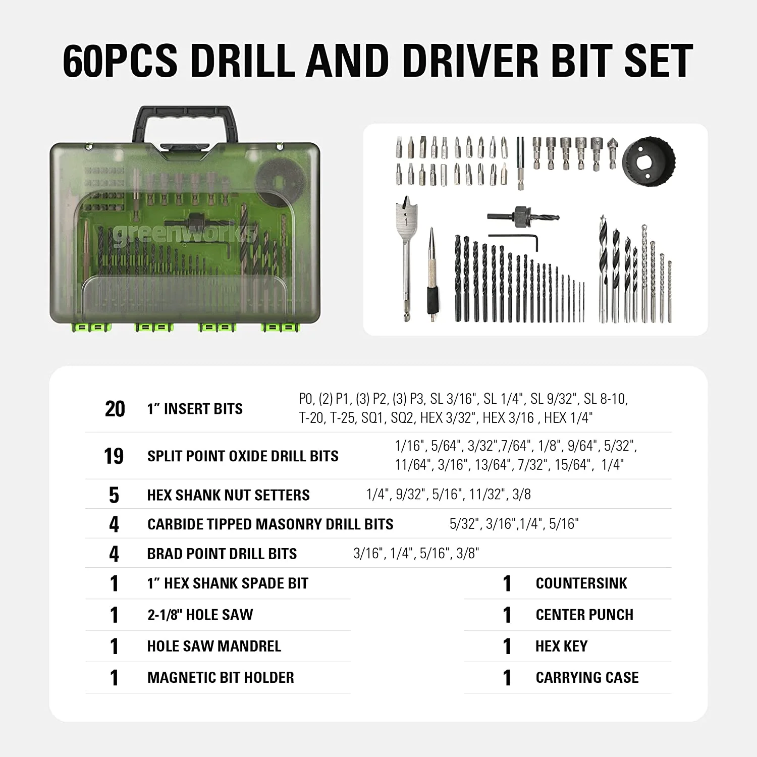 60 Piece Multi-Material Drill + Drive Set - Image 3