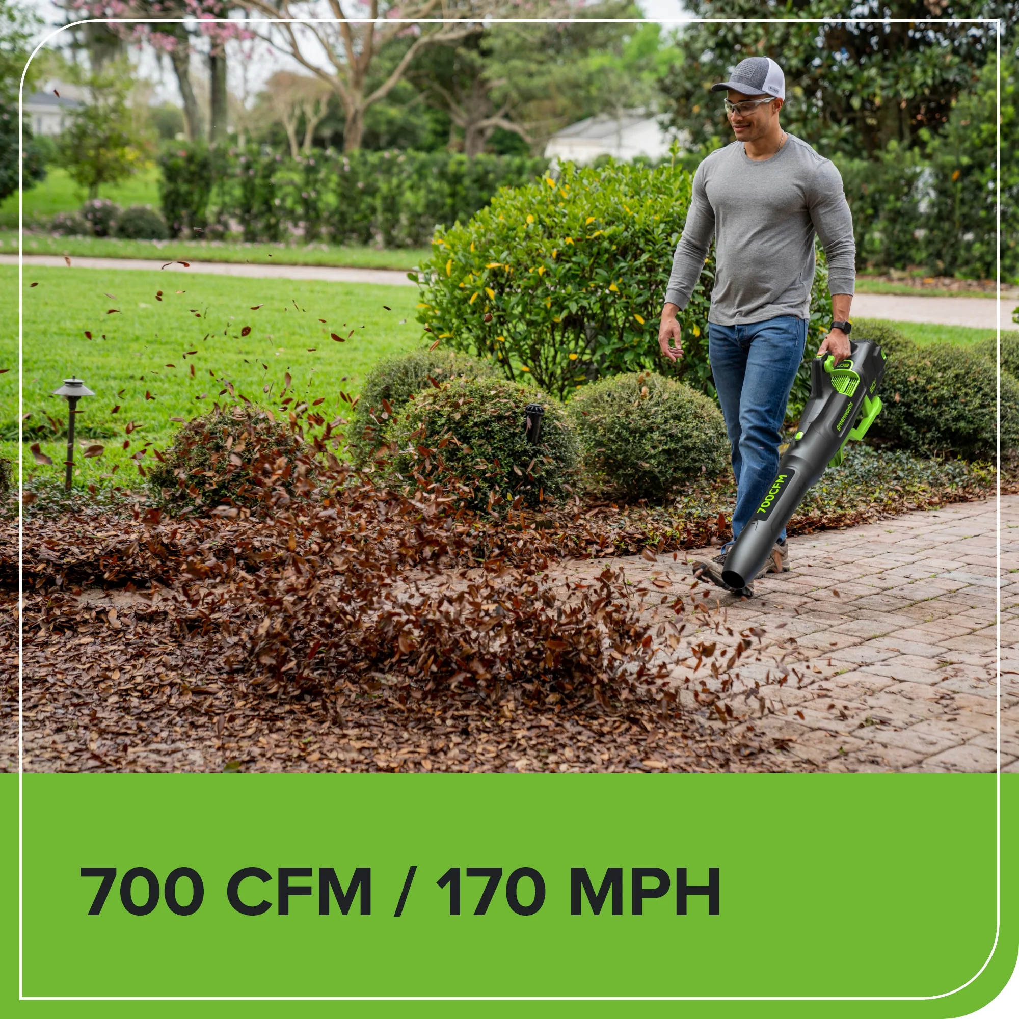 OPEN BOX 80V 21" Cordless Battery 4-in-1 Push Lawn Mower & 700CFM Blower Combo Kit w/ 5.0Ah Battery & 6A Charger - Image 9