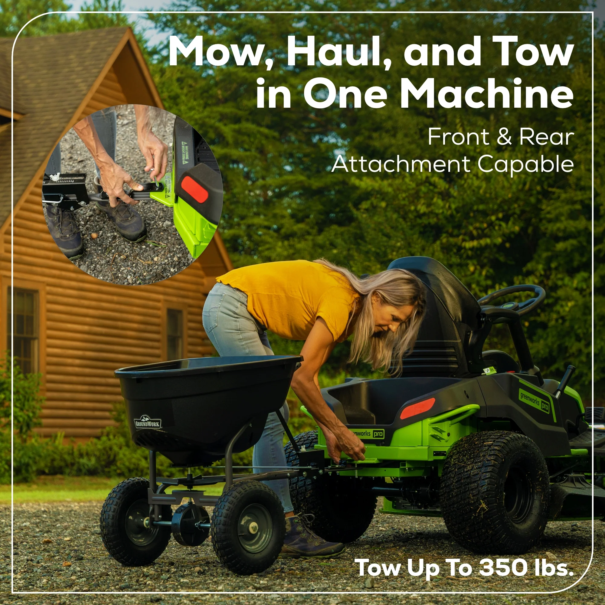 60V 42" Cordless Battery CrossoverT Riding Lawn Mower: (6) 8.0 Ah Batteries and (3) Dual-Port Turbo Chargers - Image 17