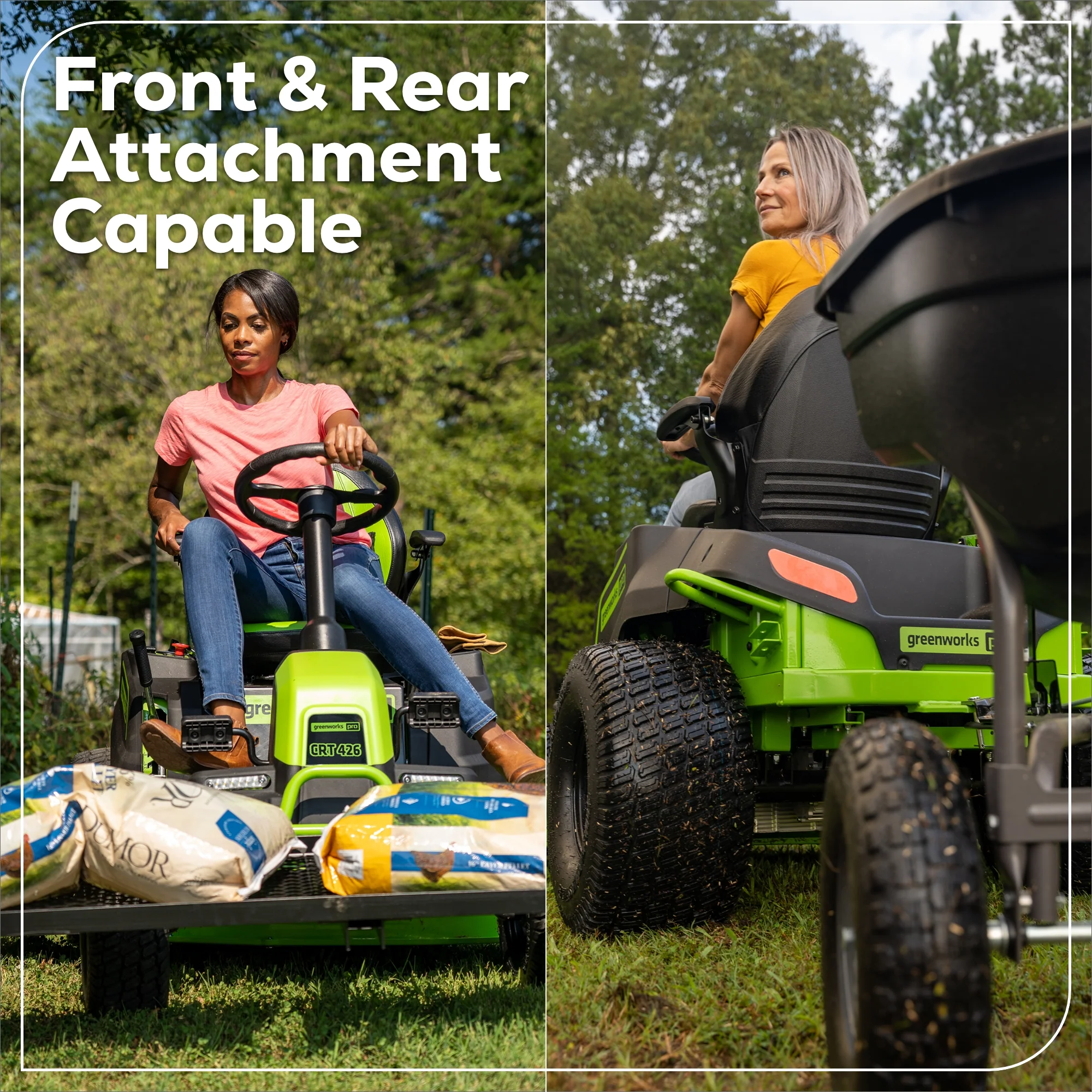 60V 42" Cordless Battery CrossoverT Riding Lawn Mower: (6) 8.0 Ah Batteries and (3) Dual-Port Turbo Chargers - Image 19