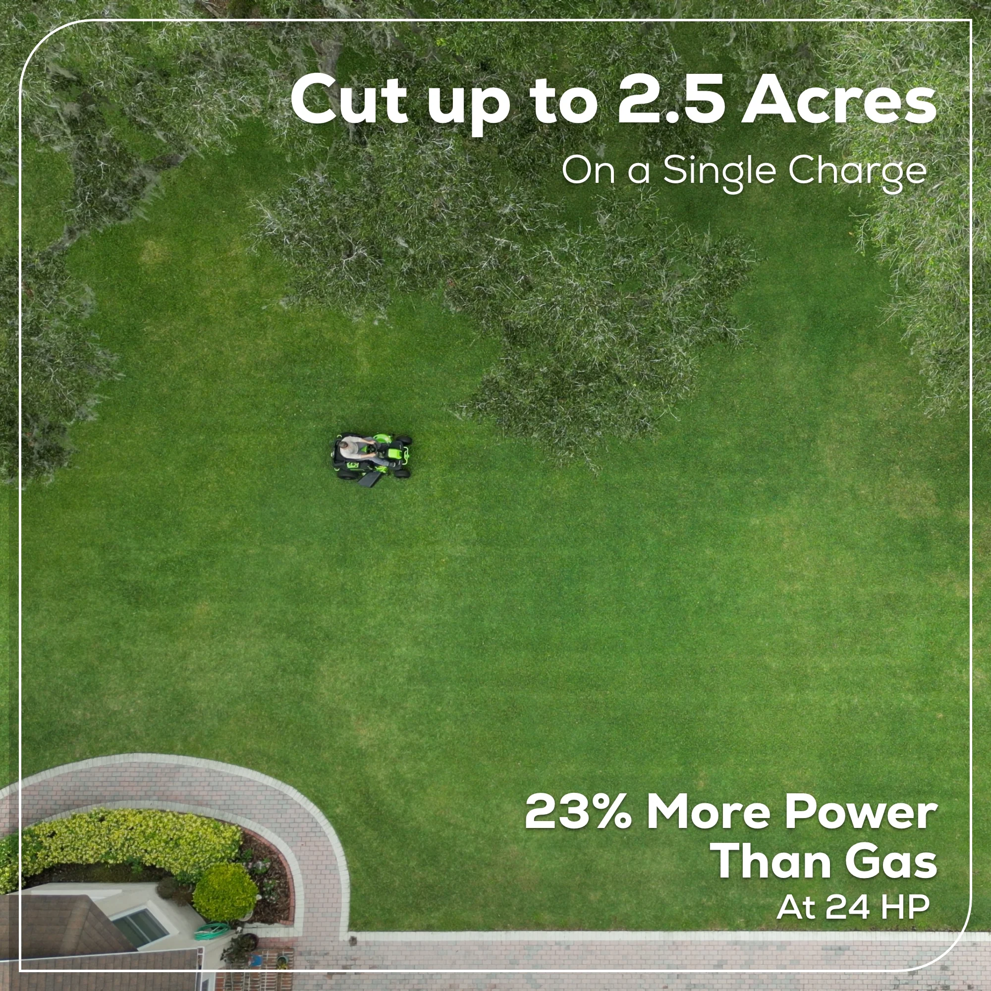 60V 42" Cordless Battery CrossoverT Riding Lawn Mower: (6) 8.0 Ah Batteries and (3) Dual-Port Turbo Chargers - Image 7