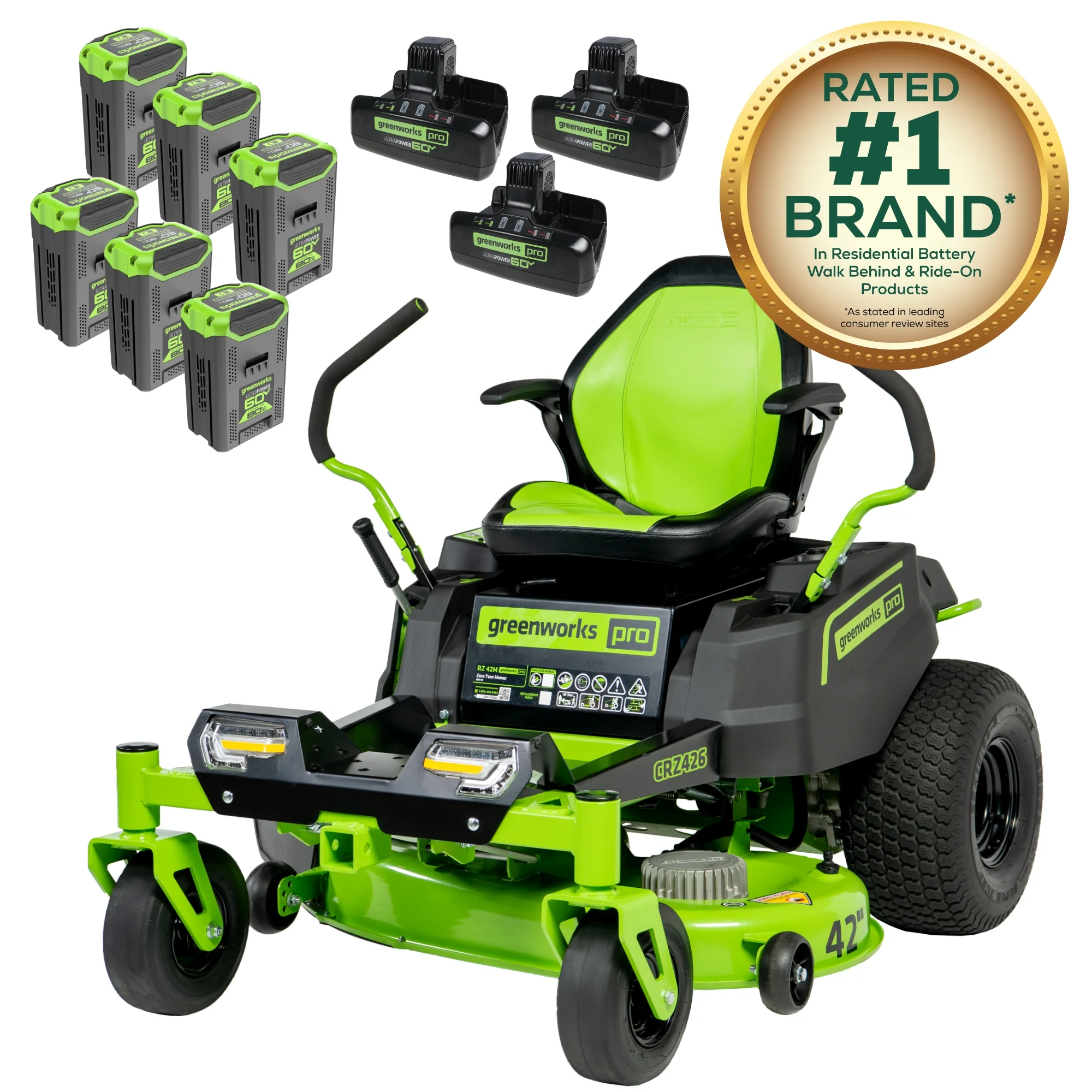 60V 42” Electric CrossoverZ Zero Turn Mower with (6) 8 Ah Batteries and (3) Dual Port Turbo Chargers - Image 21