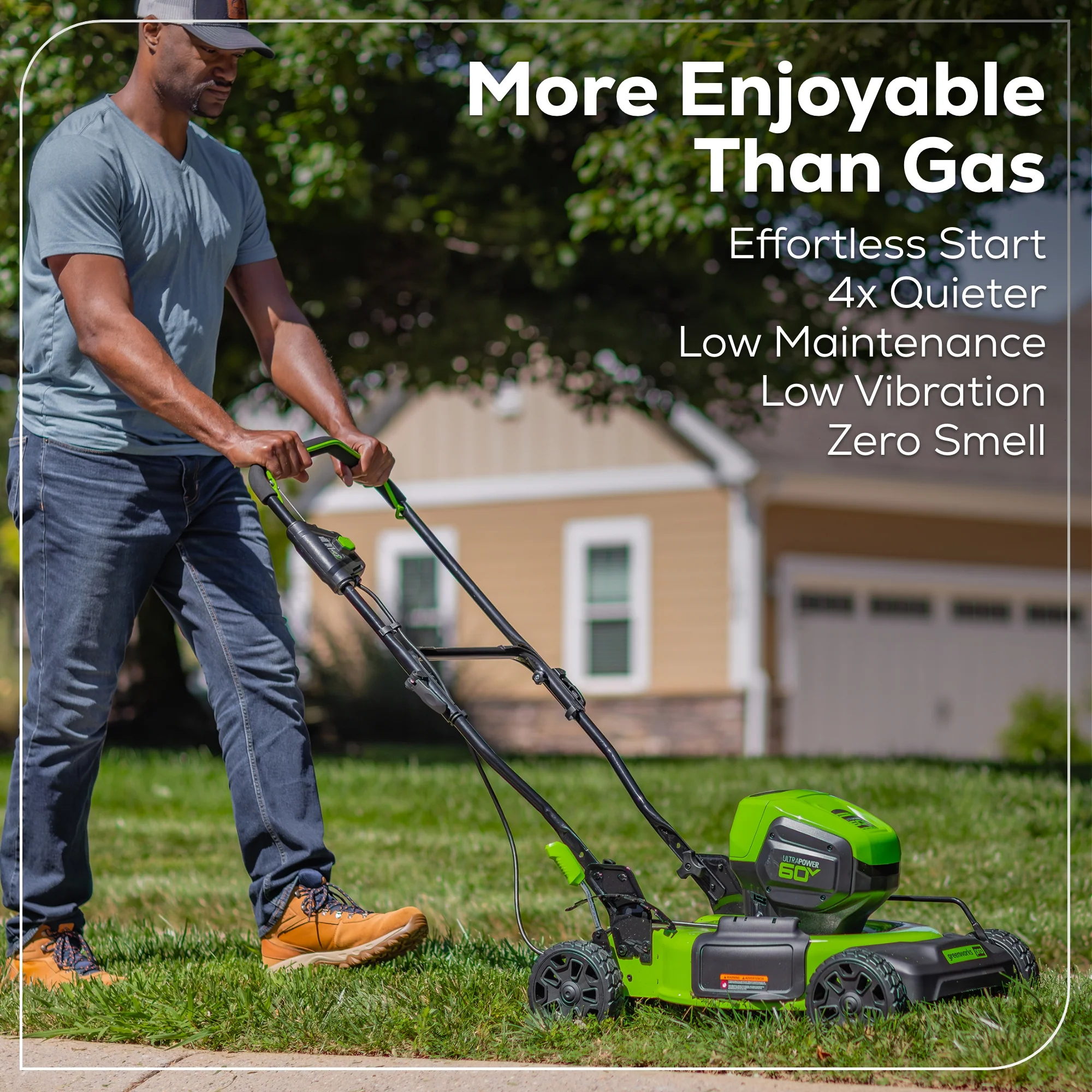 60V 19" Cordless Battery Push Lawn Mower w/ 5.0Ah Battery & Charger - Image 12