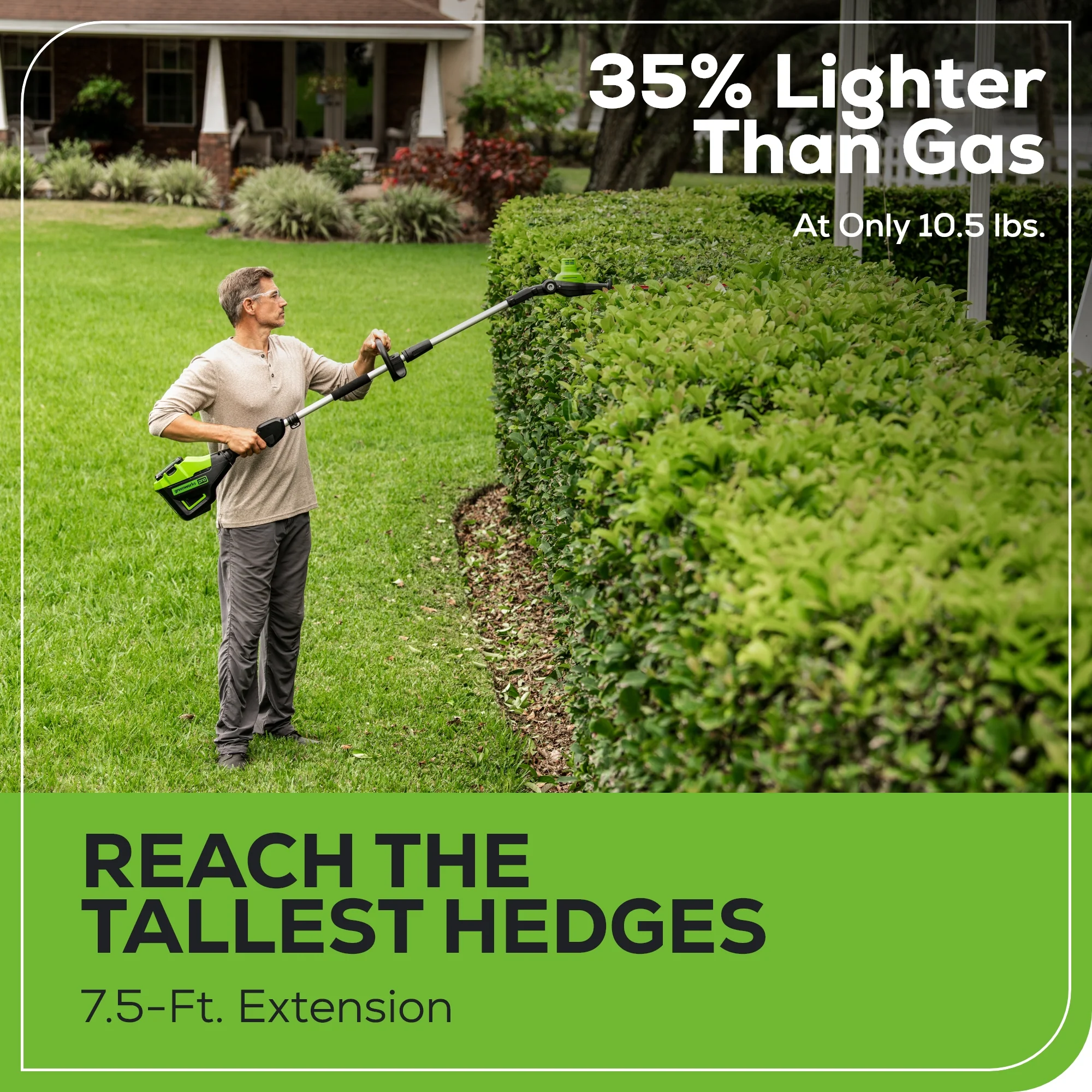 60V 20"  7-Position Cordless Battery Pole Hedge Trimmer w/ 2.0 Ah Battery & Charger - Image 5