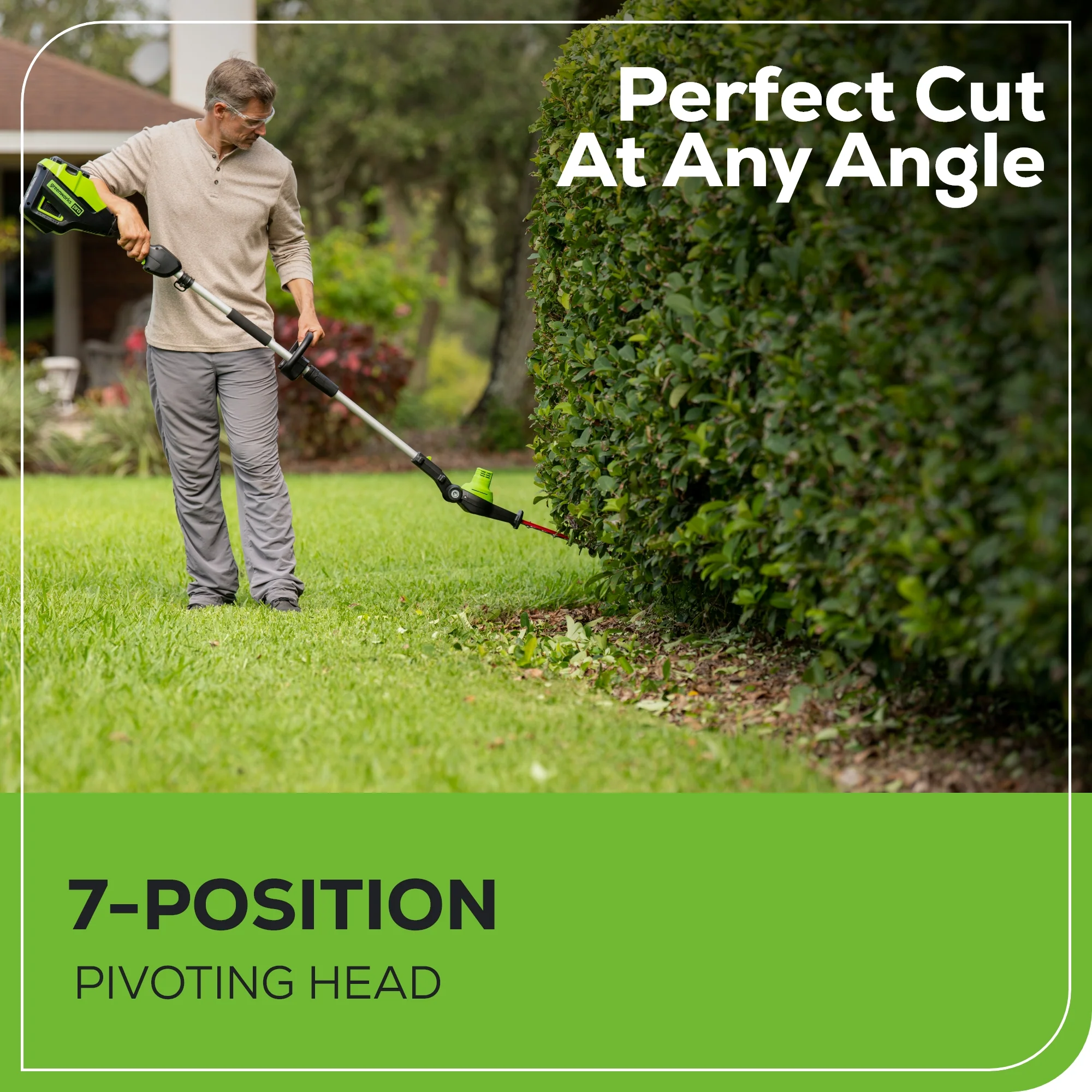 60V 20"  7-Position Cordless Battery Pole Hedge Trimmer w/ 2.0 Ah Battery & Charger - Image 6