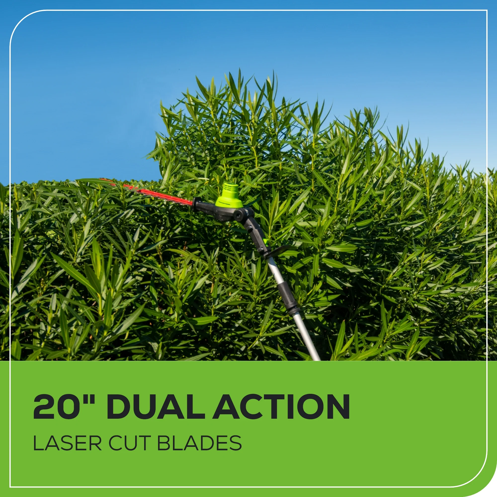 60V 20"  7-Position Cordless Battery Pole Hedge Trimmer w/ 2.0 Ah Battery & Charger - Image 7