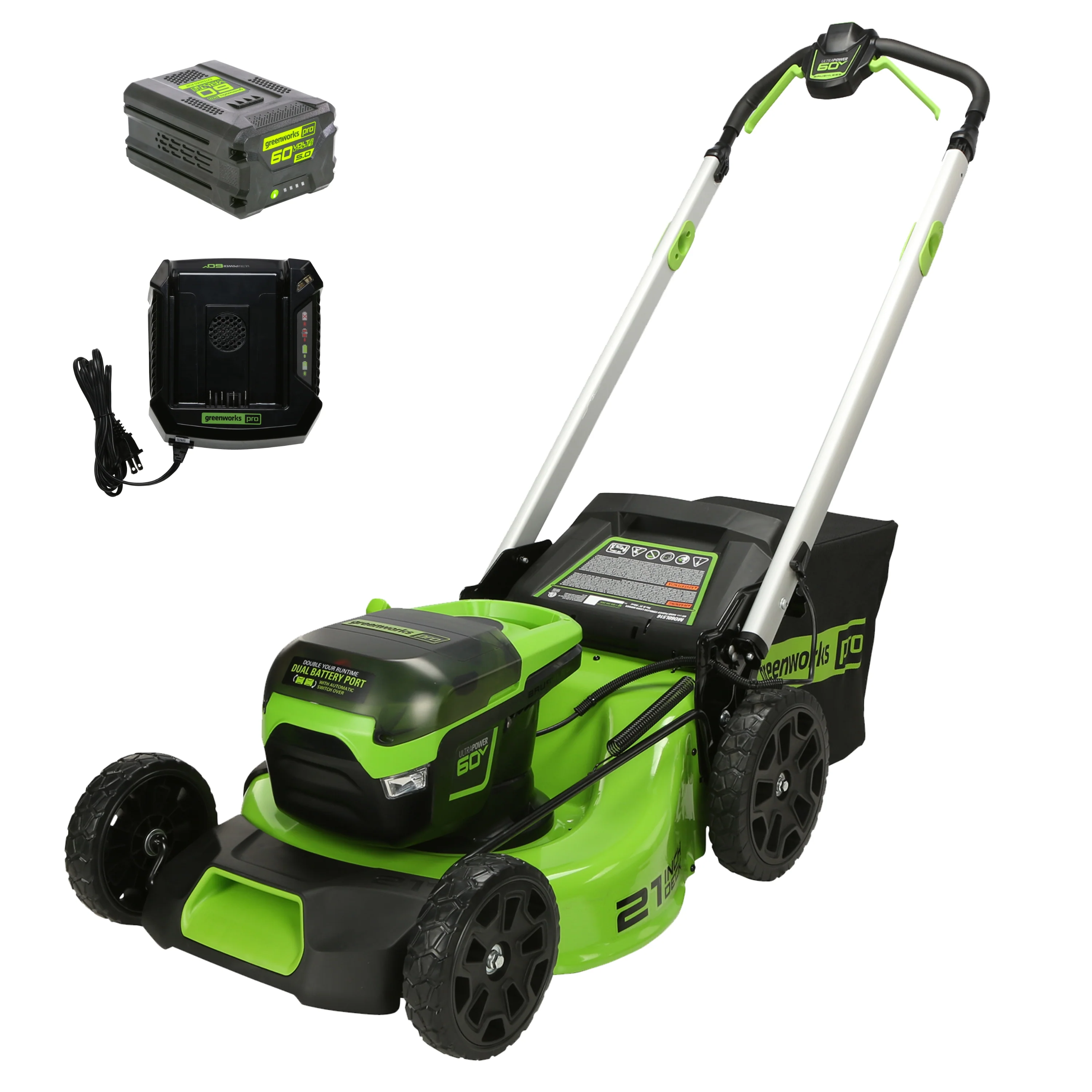 60V 21" Cordless Battery Push Lawn Mower w/ 5.0Ah Battery & Charger - Image 3