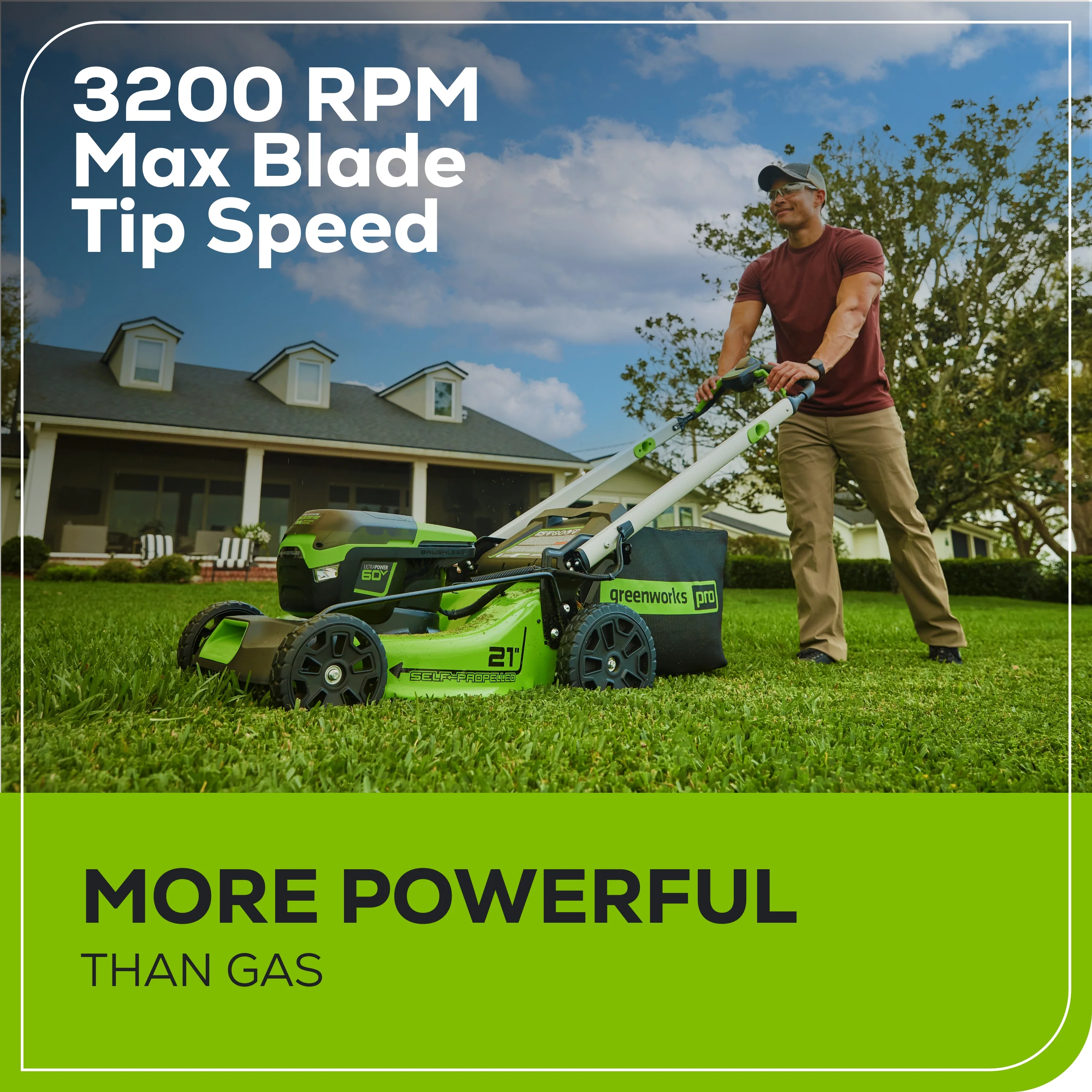 60V 21" Cordless Battery Self-Propelled Lawn Mower w/ Two (2) 4.0Ah Batteries & Dual Port Charger - Image 5