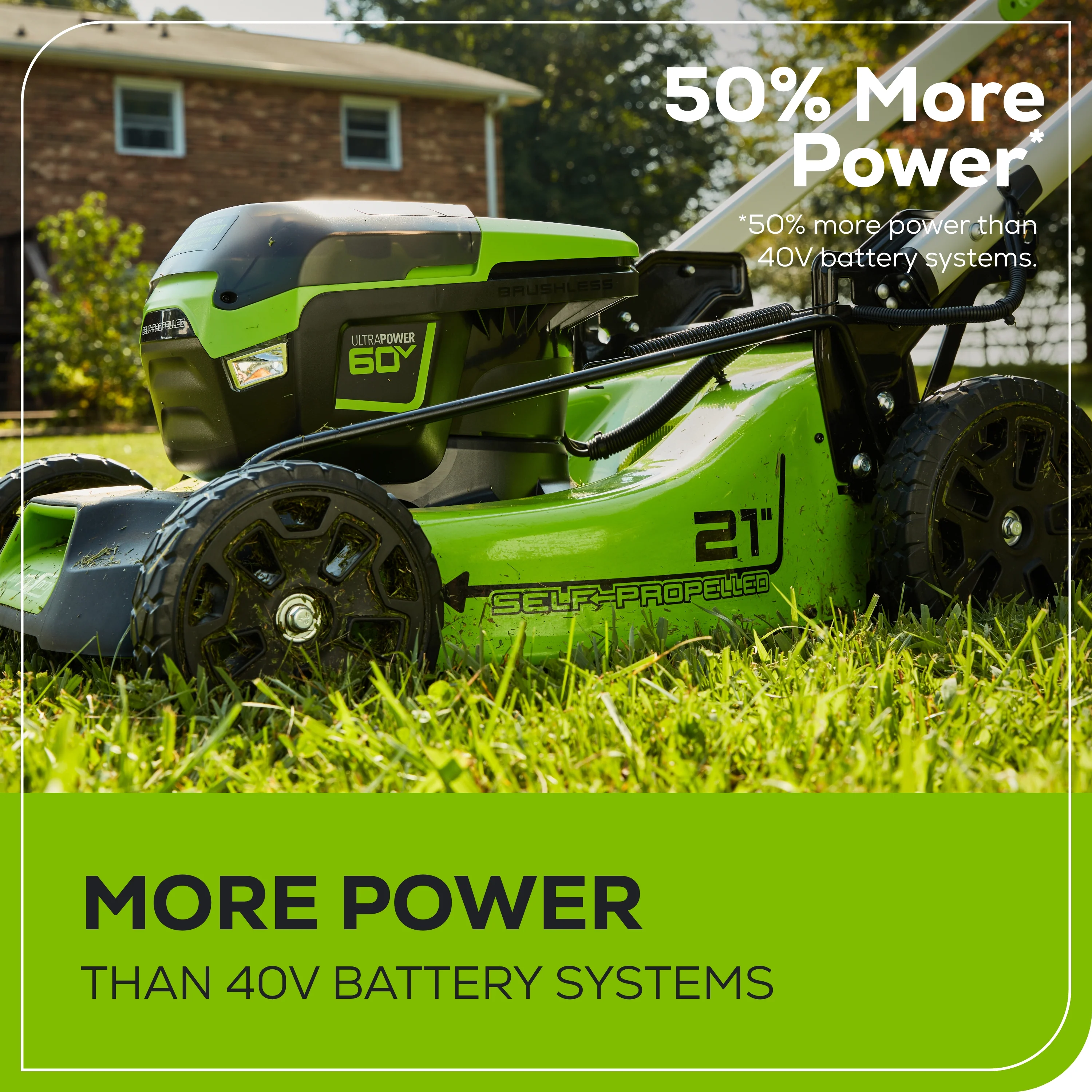 60V 21" Cordless Battery Self-Propelled Lawn Mower w/ Two (2) 4.0Ah Batteries & Dual Port Charger - Image 7
