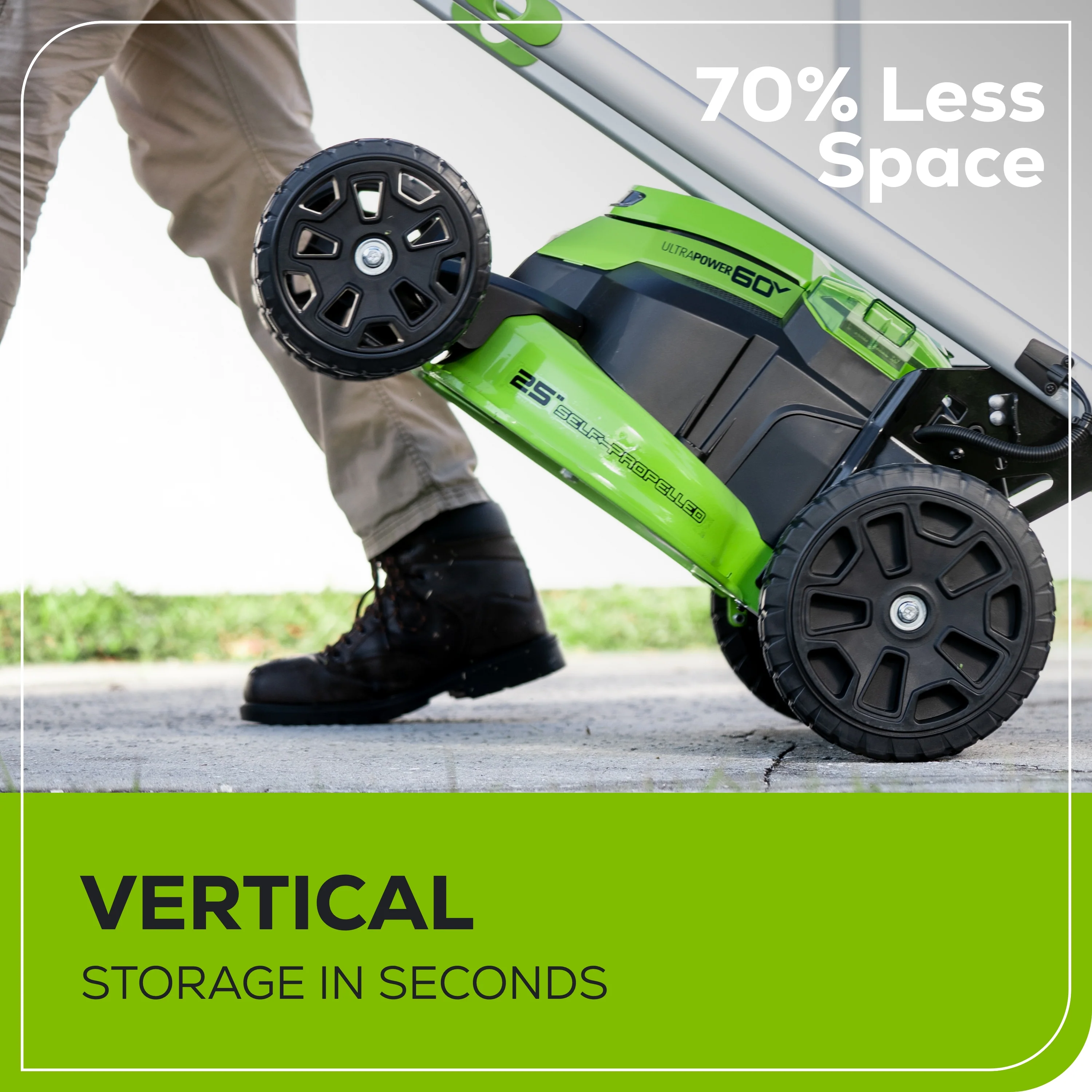 60V 25" Cordless Battery Dual Blade Self-Propelled Lawn Mower w/ Two (2) 4.0Ah Batteries & Dual-Port Charger - Image 7