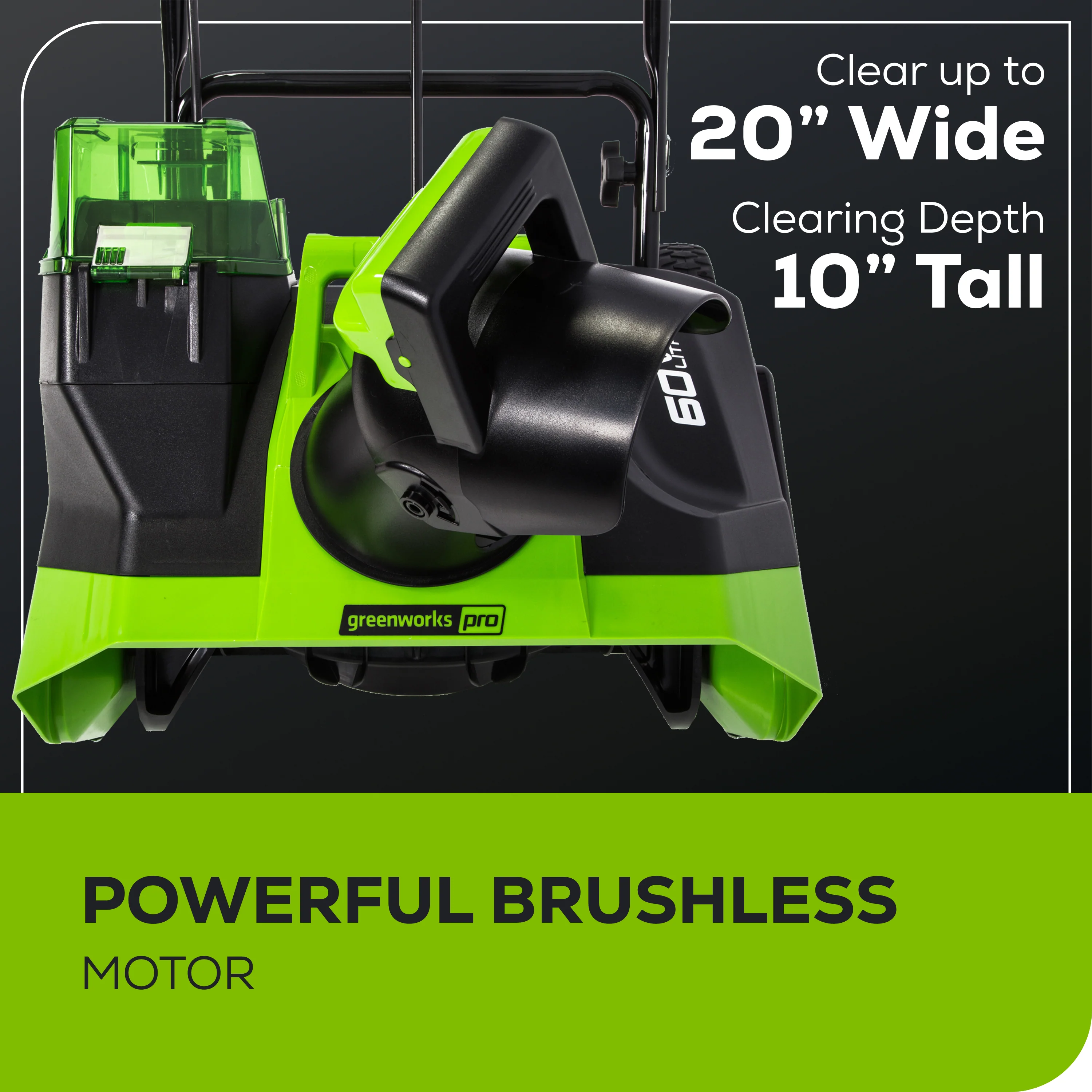 60V 20" Cordless Battery Single-Stage Snow Blower w/ 5.0Ah Battery & Charger - Image 4