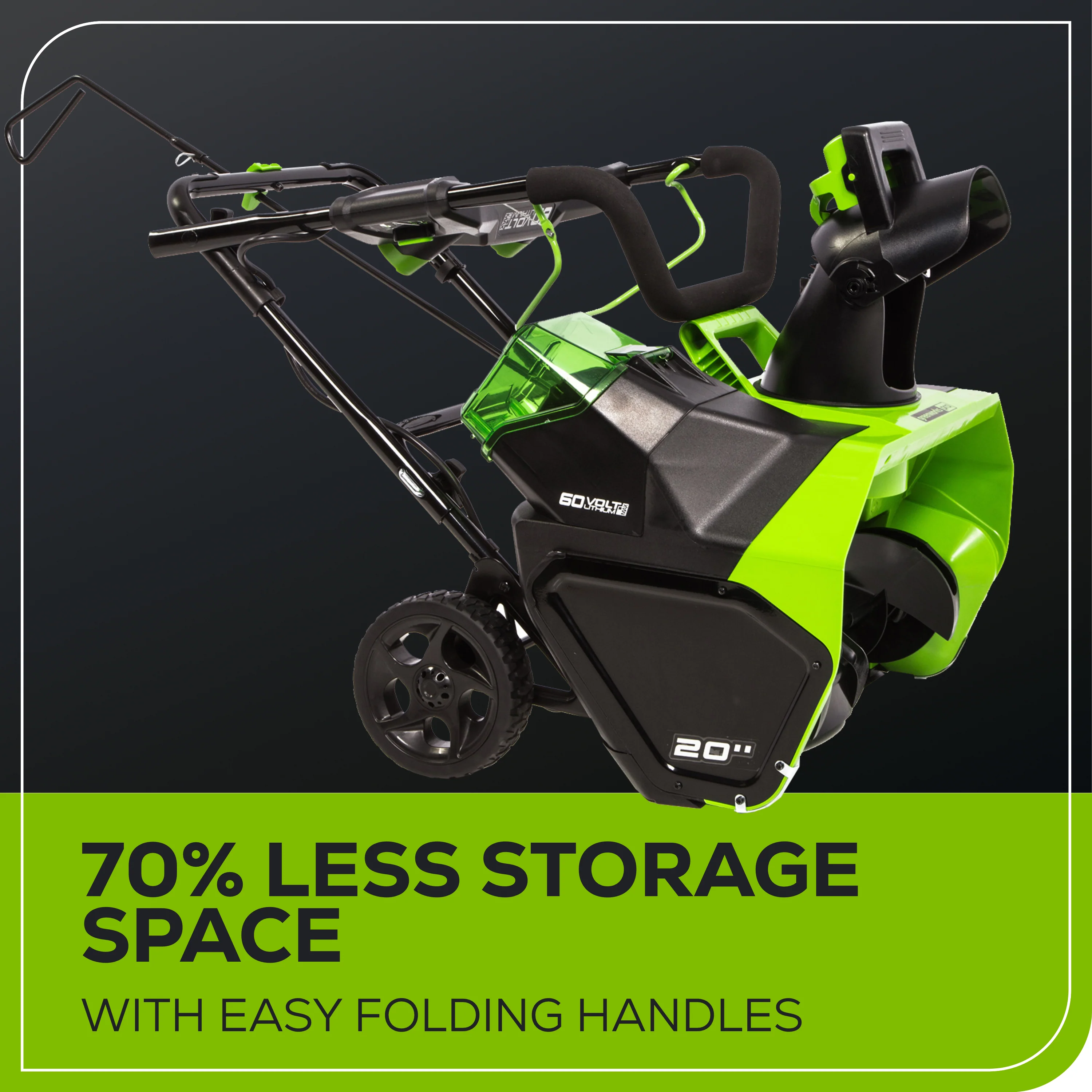 60V 20" Cordless Battery Single-Stage Snow Blower w/ 5.0Ah Battery & Charger - Image 6