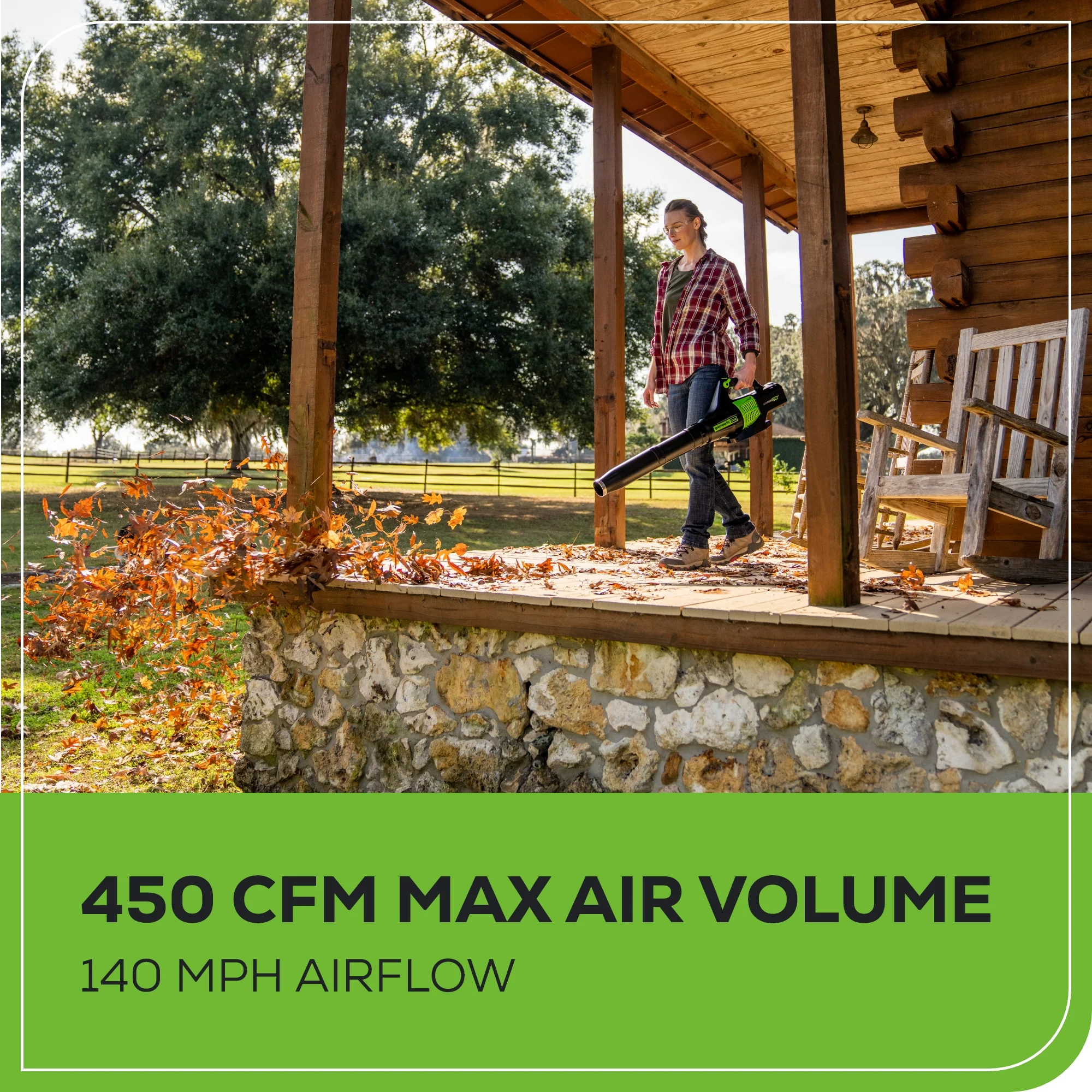 60V 450 CFM Cordless Battery Leaf Blower w/ 2.0Ah Battery & Charger - Image 4