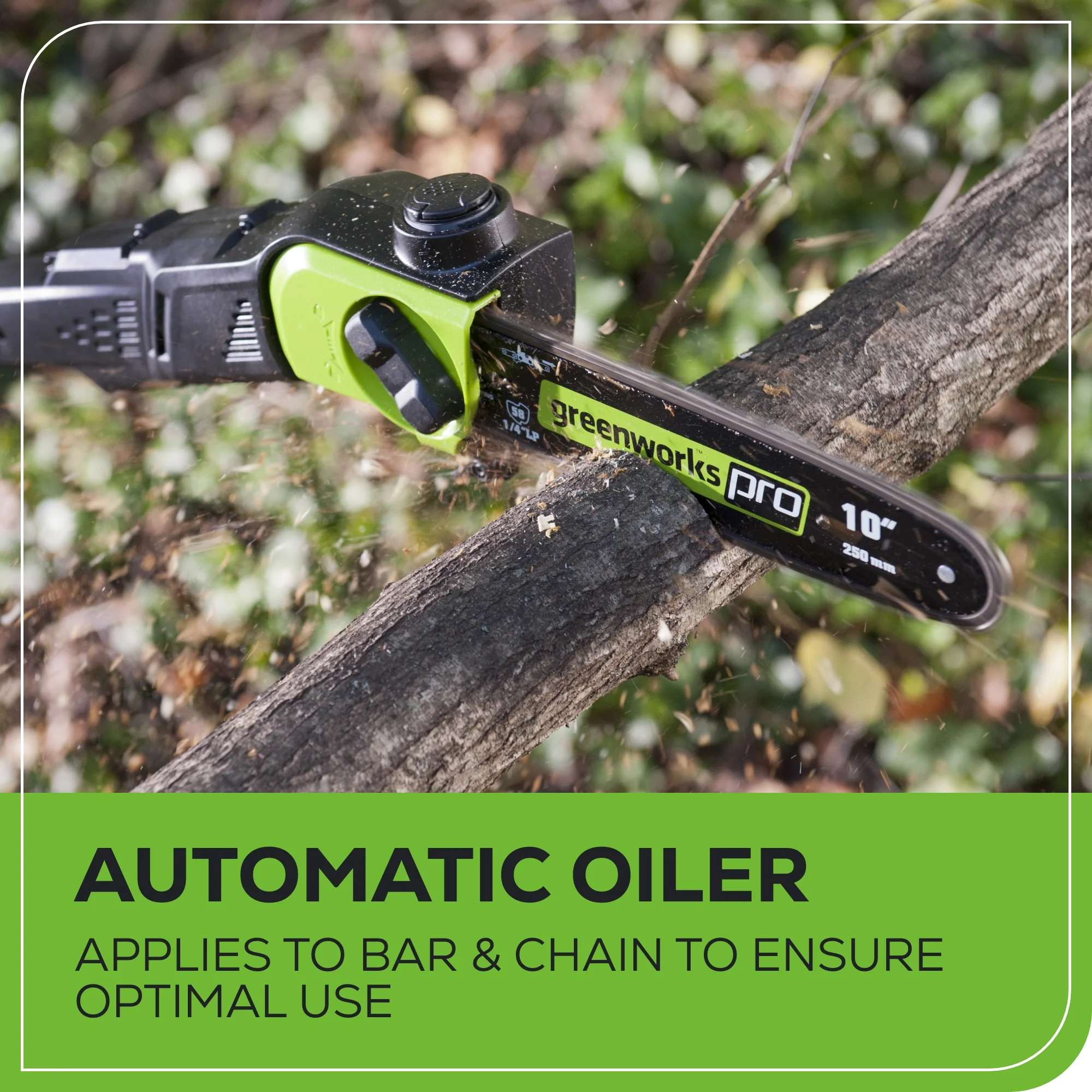 80V Cordless 10" Brushless Pole Saw: 2.0 Ah Battery and Rapid Charger - Image 5