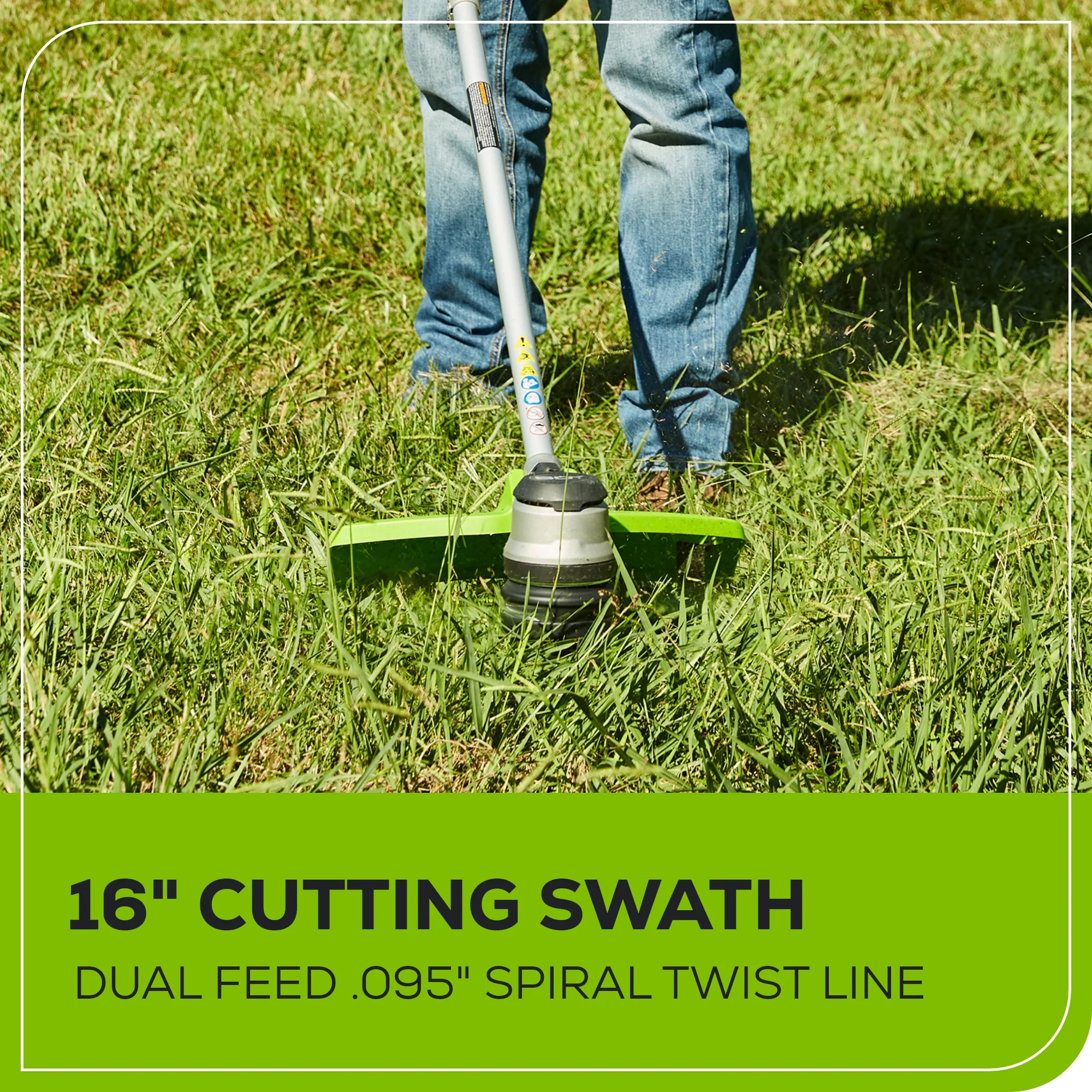 80V 16" Cordless Battery String Trimmer( .095 line) w/ 2.0 Ah Battery & 4.0Amp Charger - Image 7