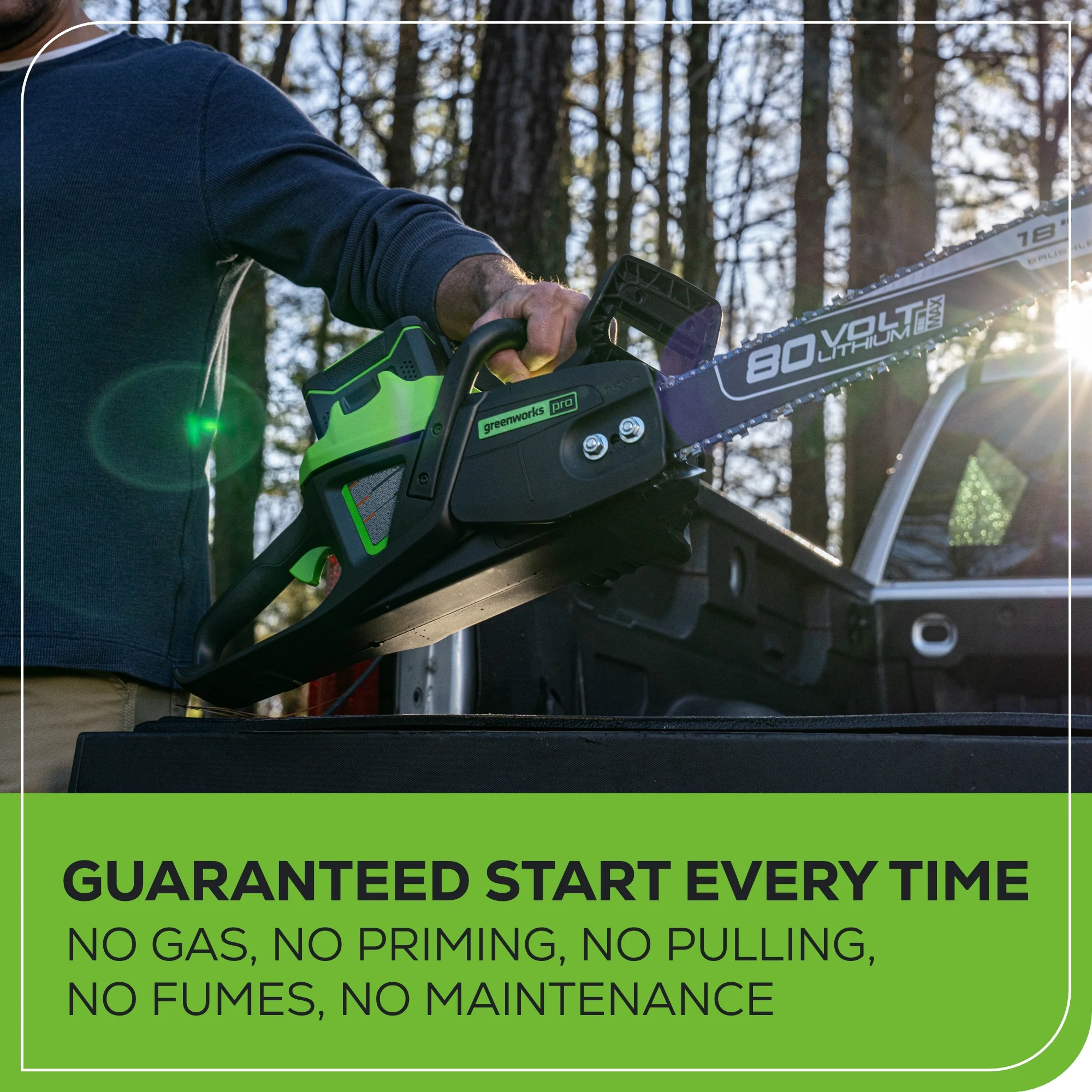 80V 18" Cordless Battery 2.5kW Chainsaw: 4.0Ah Battery & Rapid Charger - Image 6