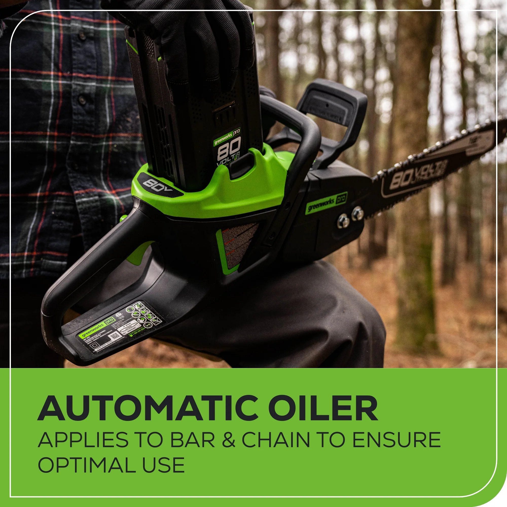 80V 18" Cordless Battery 2.5kW Chainsaw: 4.0Ah Battery & Rapid Charger - Image 7