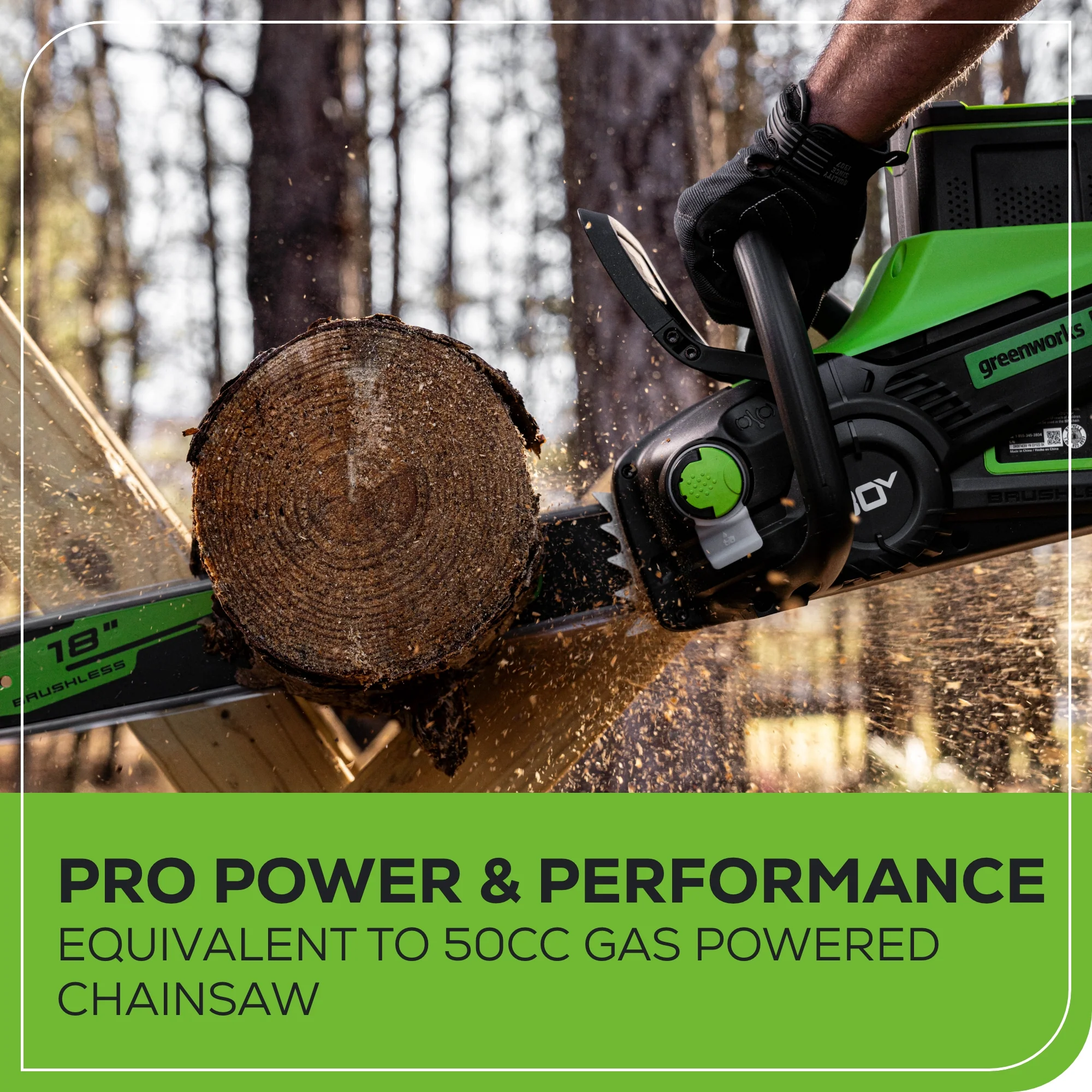 80V 18" Cordless Battery 2.5kW Chainsaw: 4.0Ah Battery & Rapid Charger - Image 8