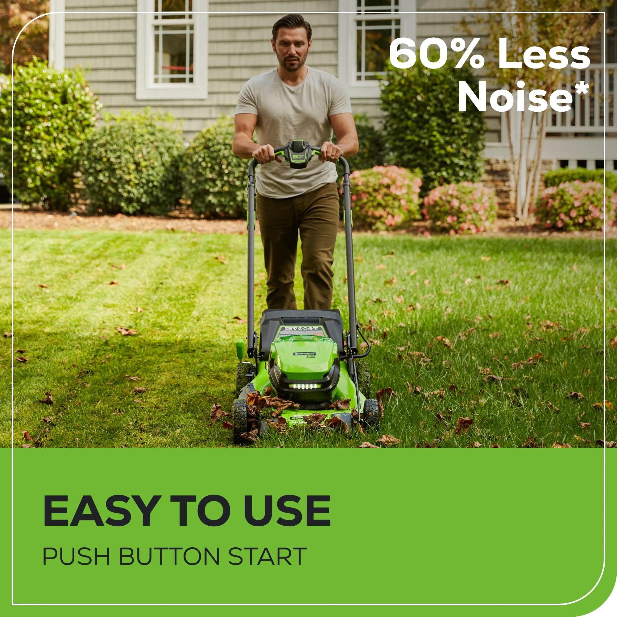 80V 21" GEN 2 Cordless Battery 4-in-1 Push Lawn Mower (Auto Switch): 4.0 Ah Battery and Charger - Image 7