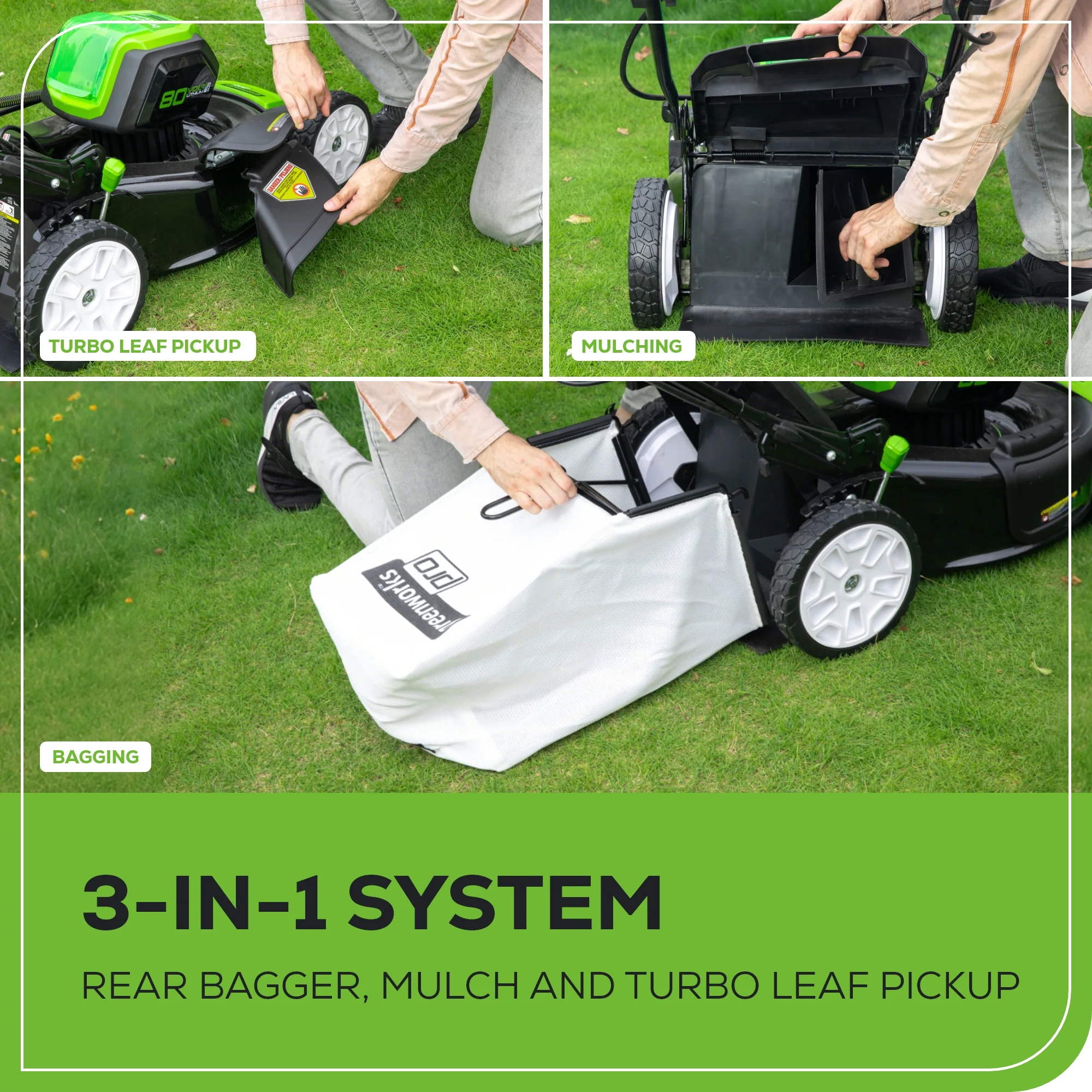 80V 21" Cordless Battery 3-in-1 Self-Propelled Lawn Mower w/ 4.0Ah Battery & Charger - Image 7
