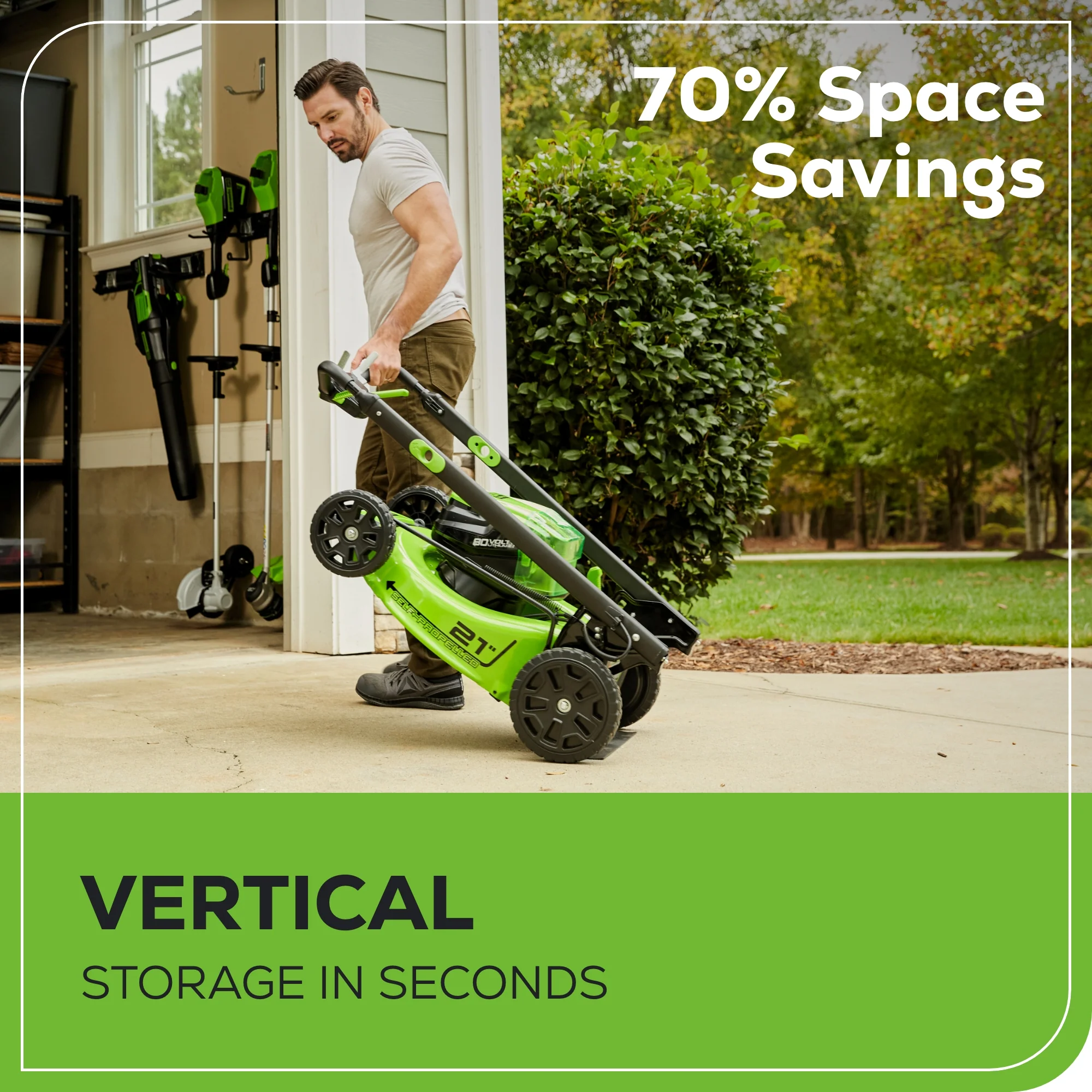 80V 21" Cordless Battery 4-in-1 Self-Propelled Mower w/ (2) 4.0Ah Batteries & Charger - Image 5