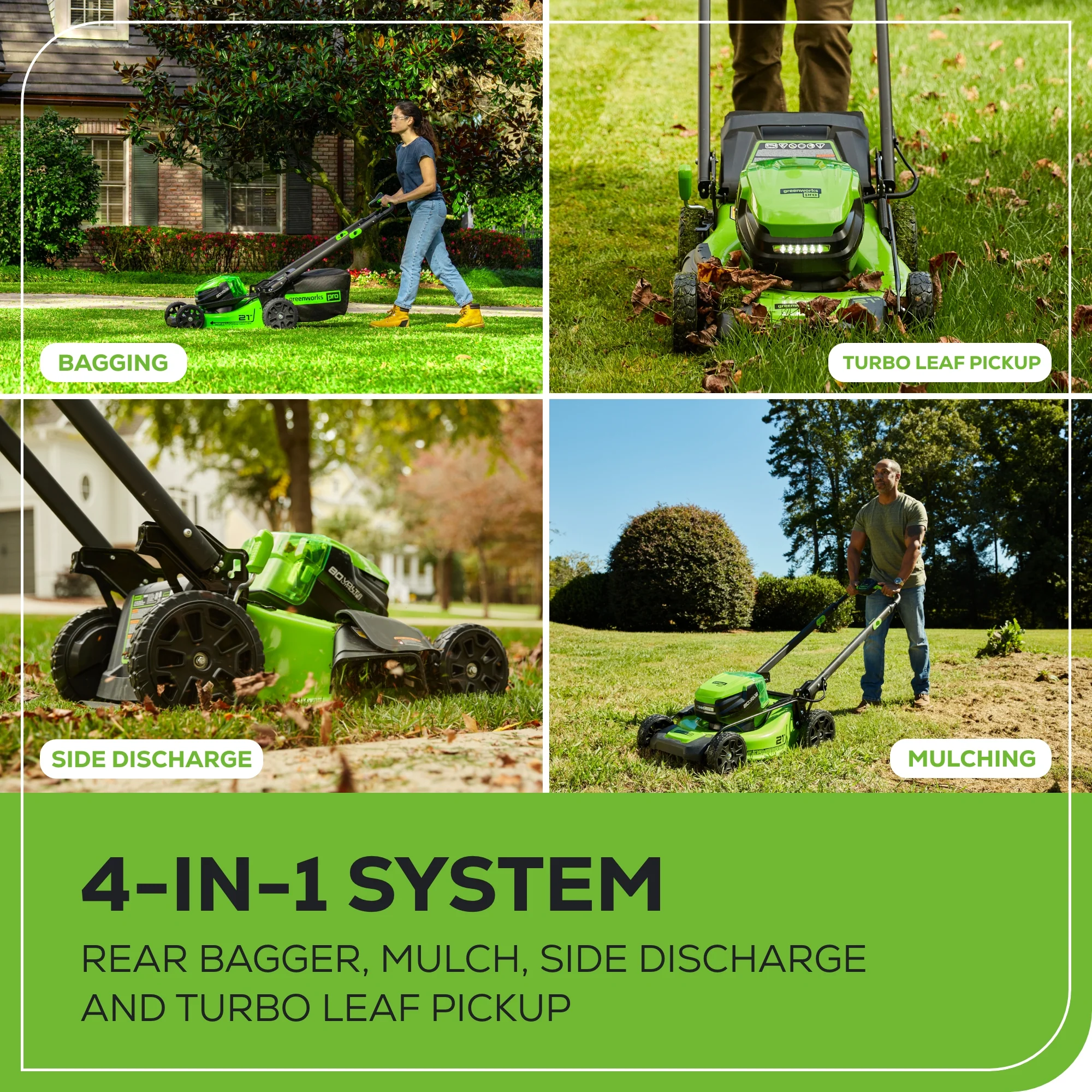 80V 21" Cordless Battery 4-in-1 Self-Propelled Mower w/ (2) 4.0Ah Batteries & Charger - Image 8