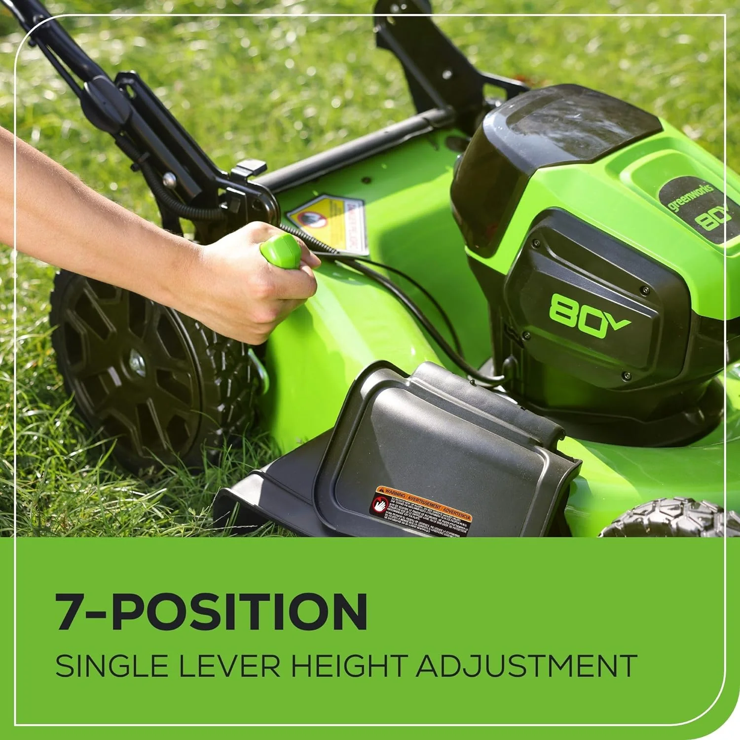80V 21" Brushless 3-in-1 Push Lawn Mower: 4.0 Ah Battery and Charger - Image 8