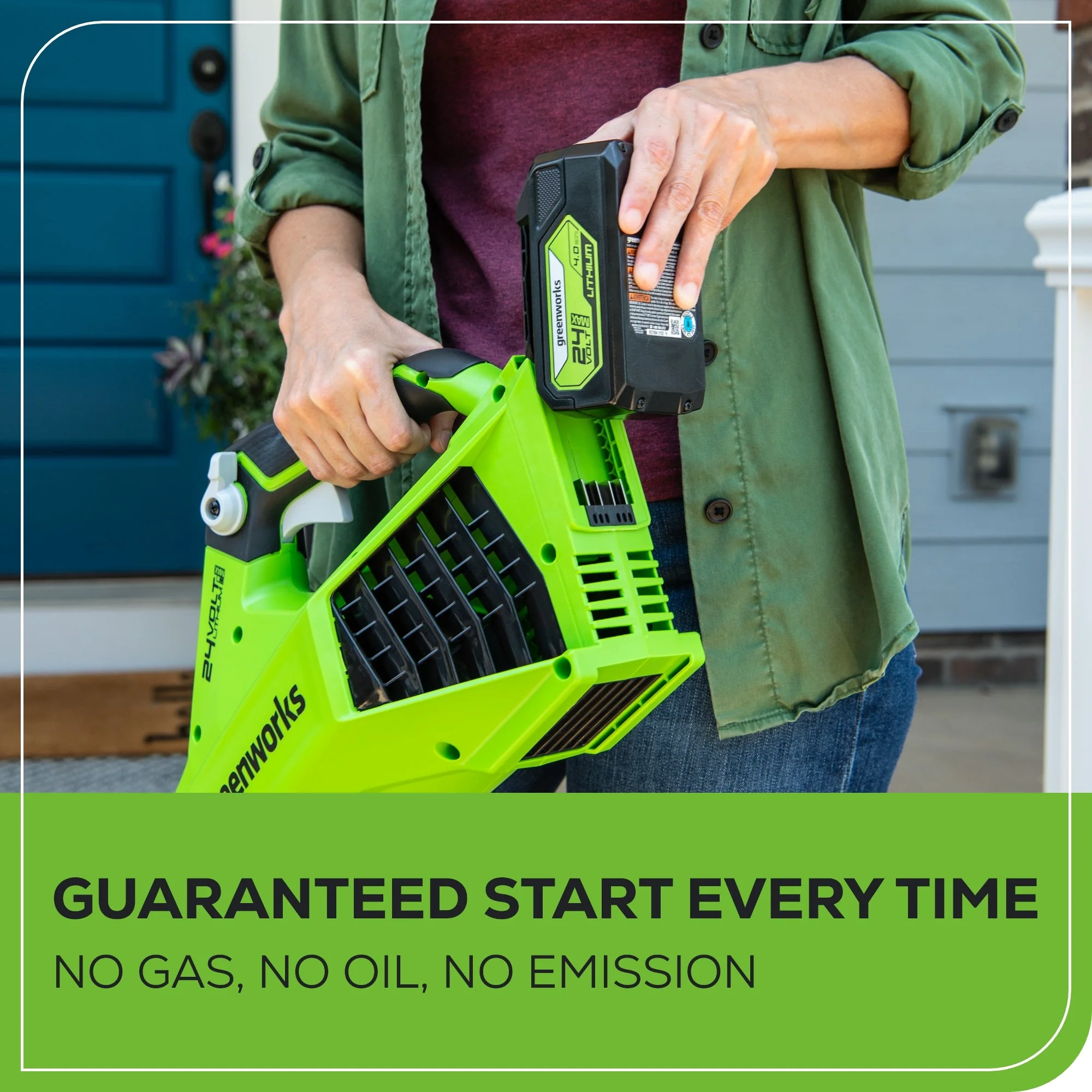 OPEN BOX 24V 450 CFM Cordless Battery Leaf Blower: 4.0 Ah USB Battery and Charger - Image 6