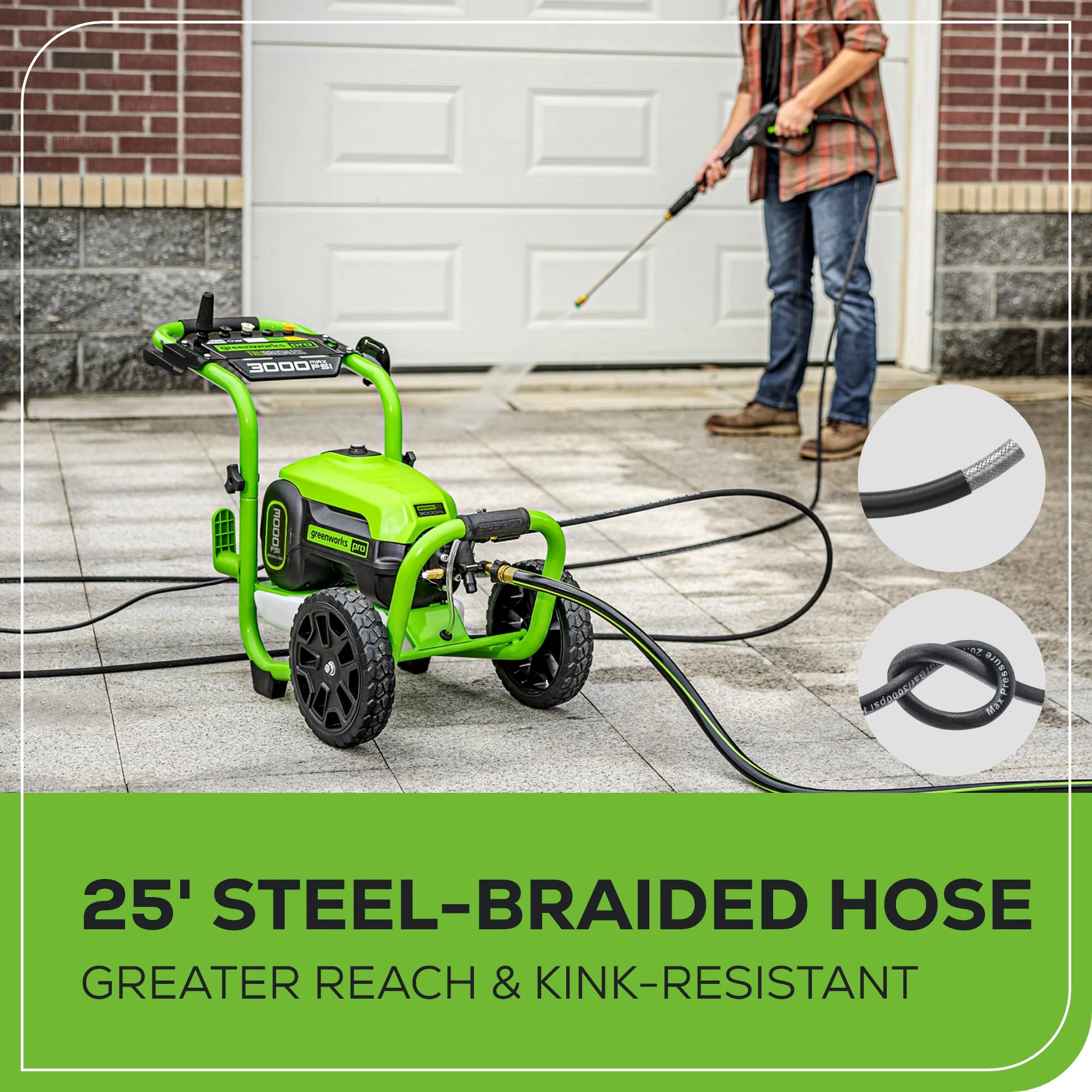 OPEN BOX 3000 PSI 2.0 GPM Cold Water Electric Pressure Washer Combo Kit, Short Gun, Mitts and 15" Surface Cleaner - Image 10