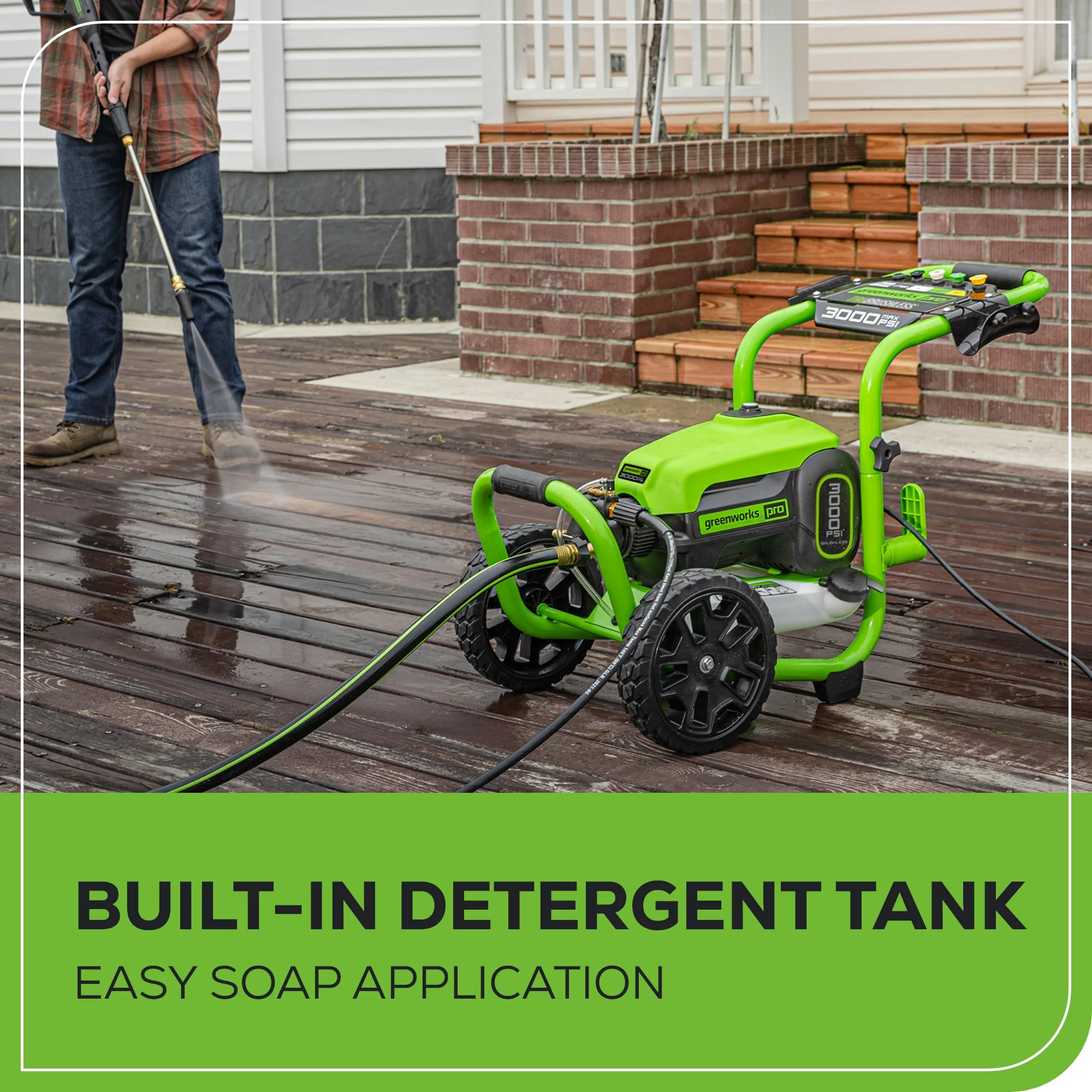 OPEN BOX 3000 PSI 2.0 GPM Cold Water Electric Pressure Washer Combo Kit, Short Gun, Mitts and 15" Surface Cleaner - Image 9