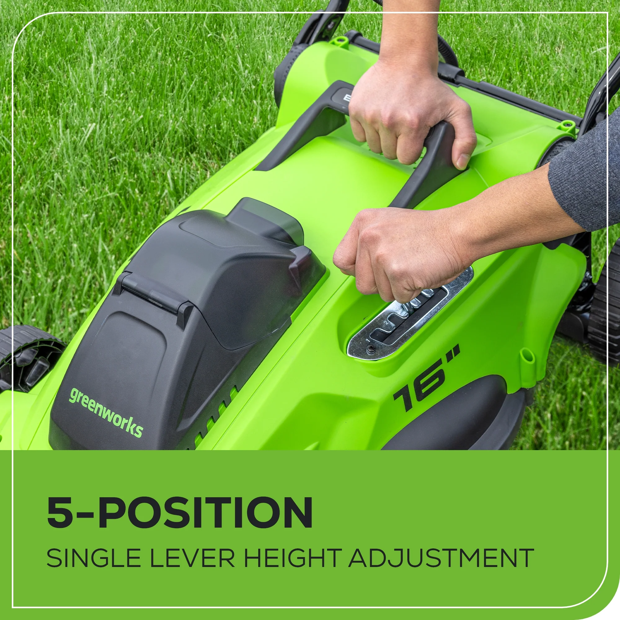 OPEN BOX 40V 16" Cordless Battery Brushless Push Lawn Mower: 4.0 Ah Battery and Charger - Image 7