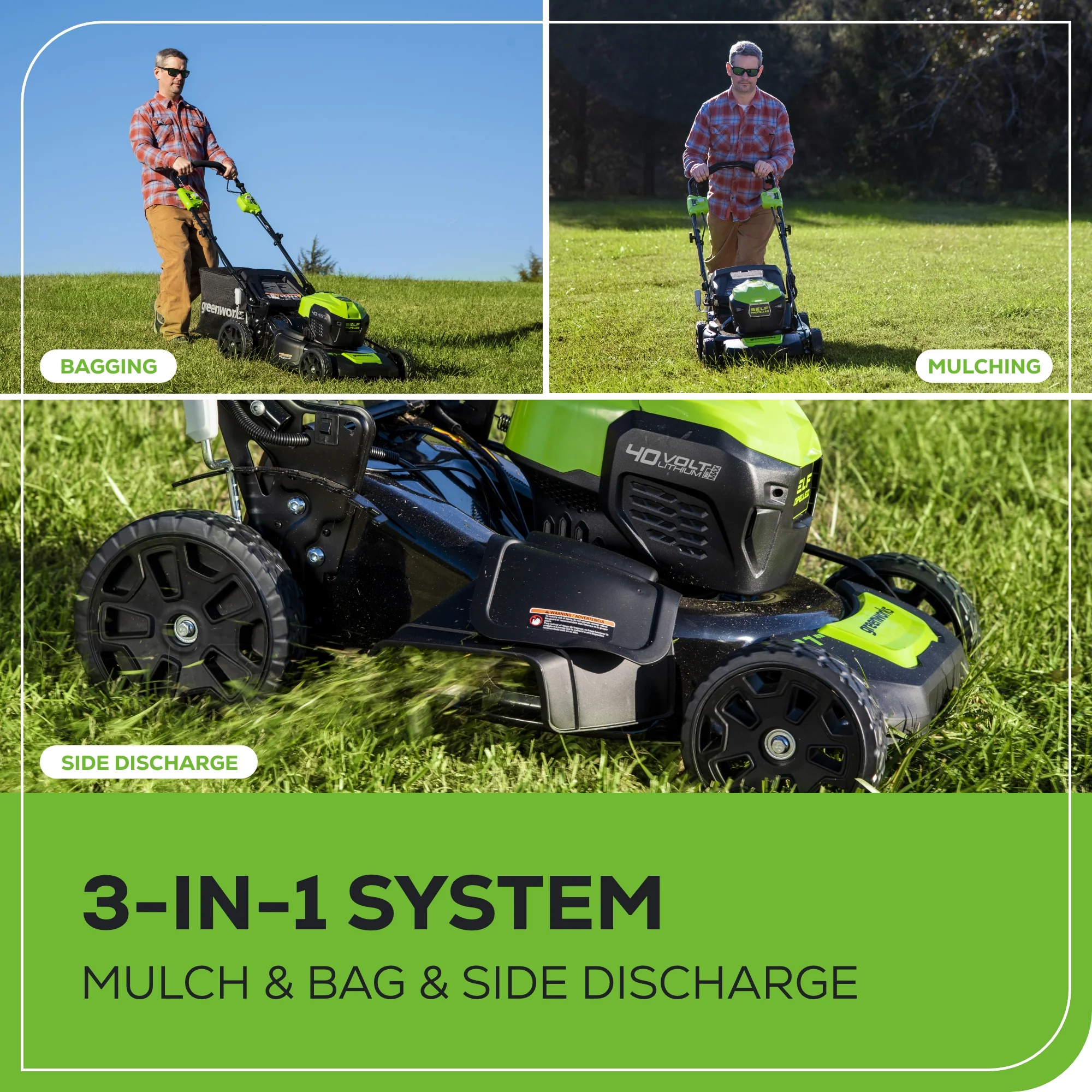 OPEN BOX 40V 21" Cordless Battery Self-Propelled Lawn Mower 3PC Combo Kit, (1) 5.0Ah Battery: (1) 2.0 Ah Battery and (2) Chargers - Image 8