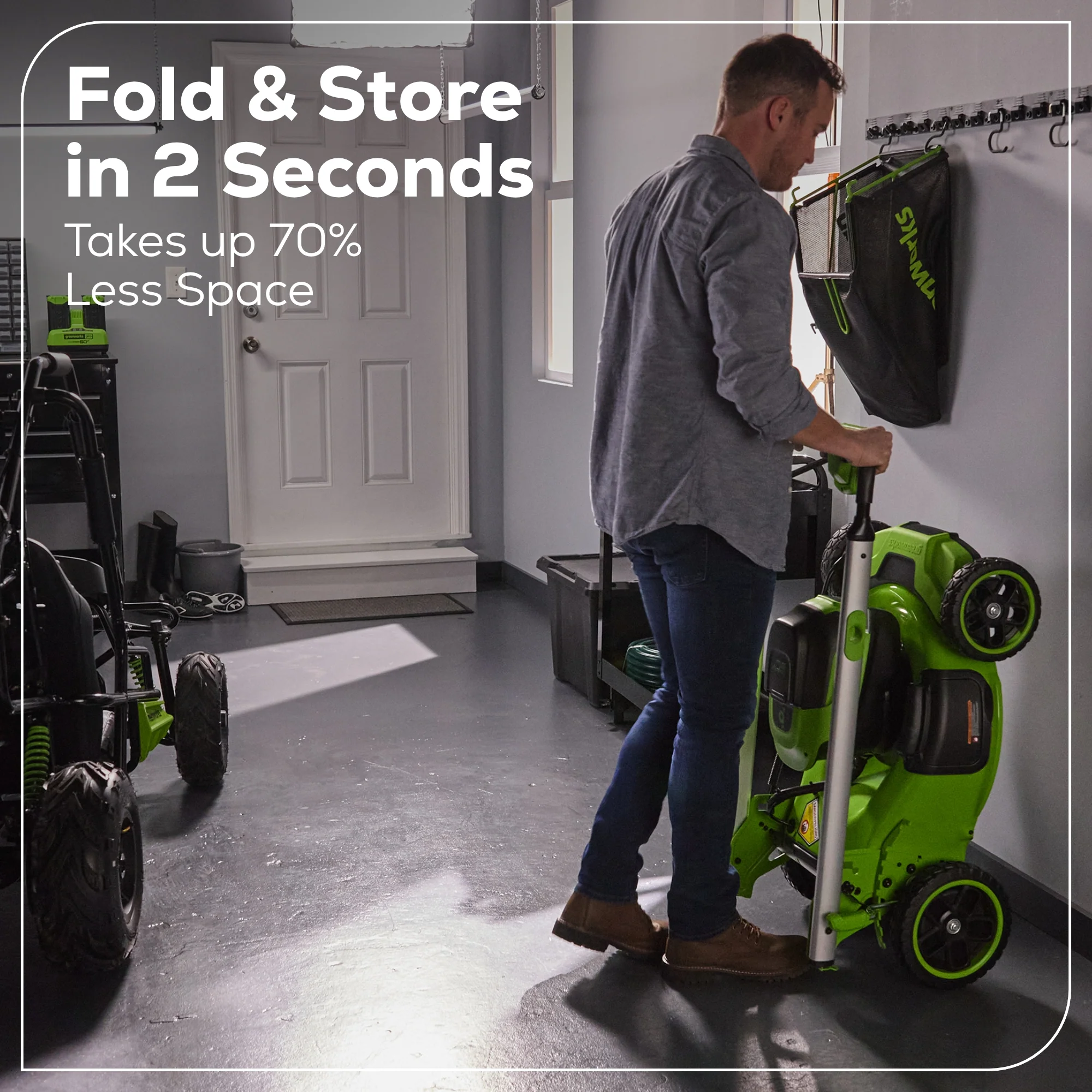 OPEN BOX 60V 21" Cordless Battery Dual Blade Self-Propelled Mower, (1) 8Ah battery and 6A Charger - Image 12