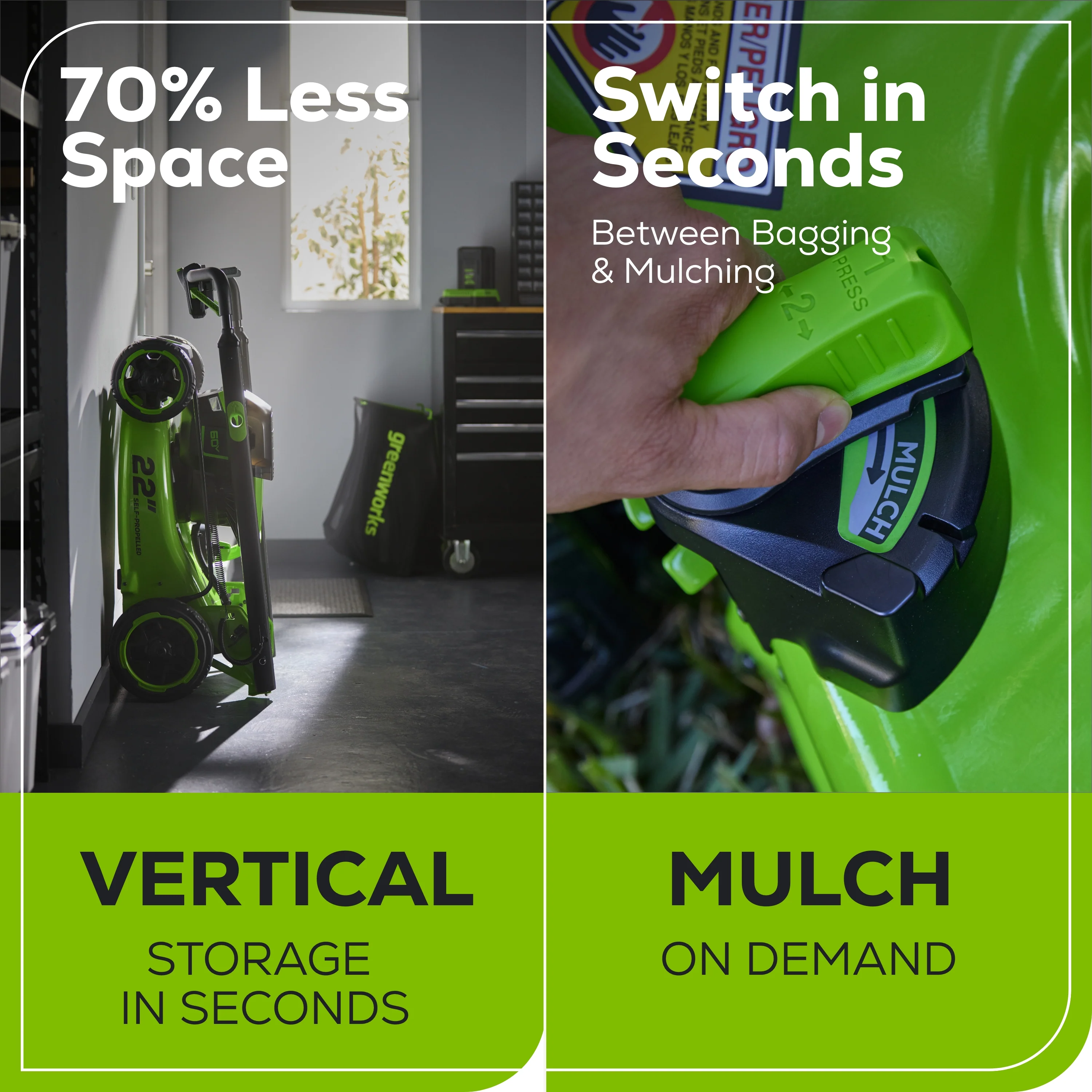 OPEN BOX 60V 22" Cordless Battery Self-Propelled Lawn Mower, 8.0 Ah Battery and 6A Charger - Image 7