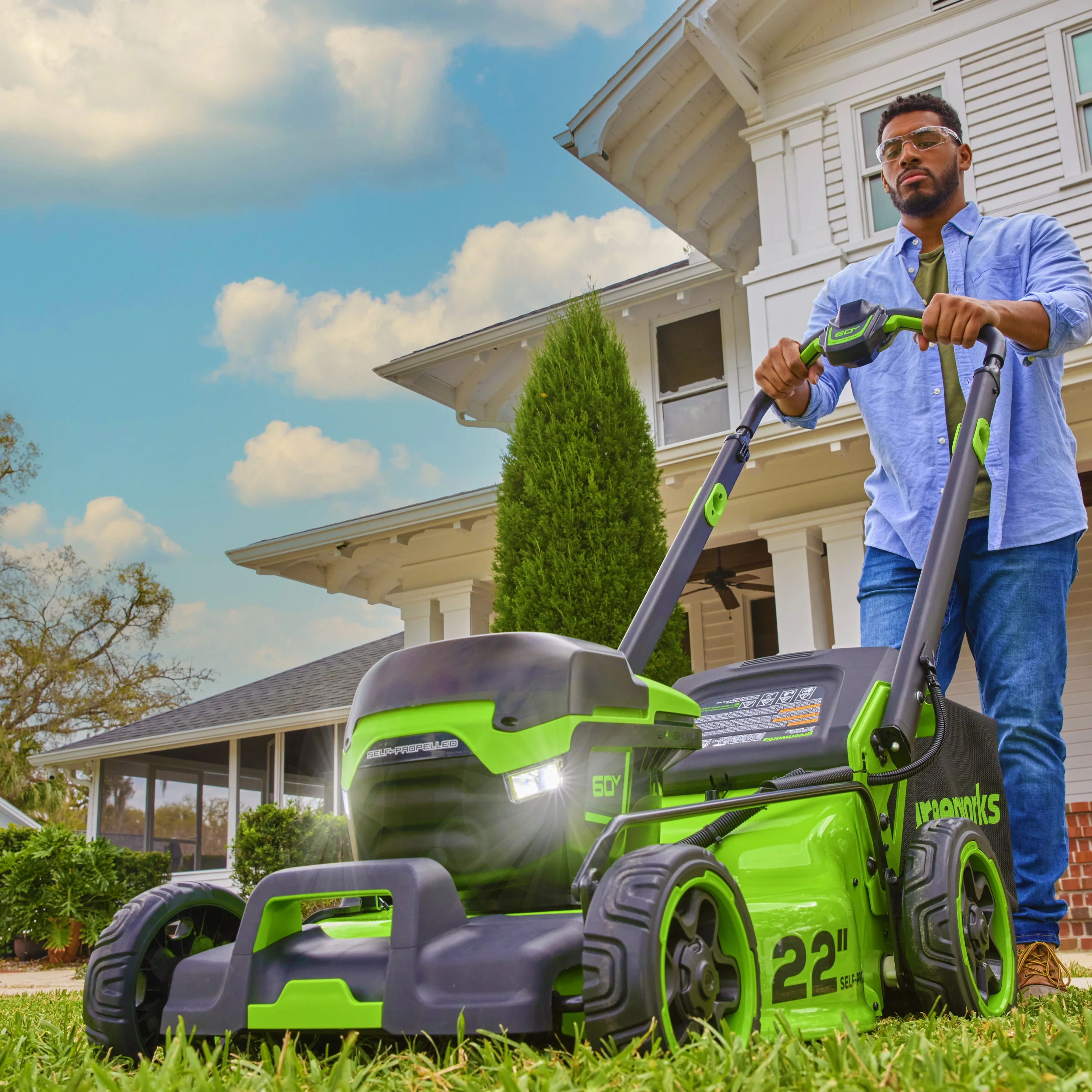 OPEN BOX 60V 22" Cordless Battery Self-Propelled Lawn Mower, 8.0 Ah Battery and 6A Charger - Image 9