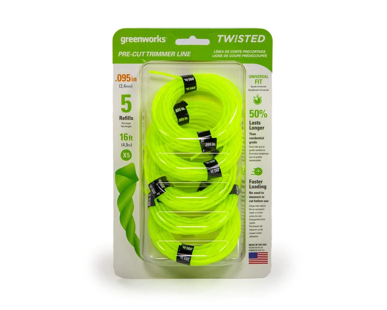 .095" Pre-Cut String Trimmer Line (5-Pack) - Image 3