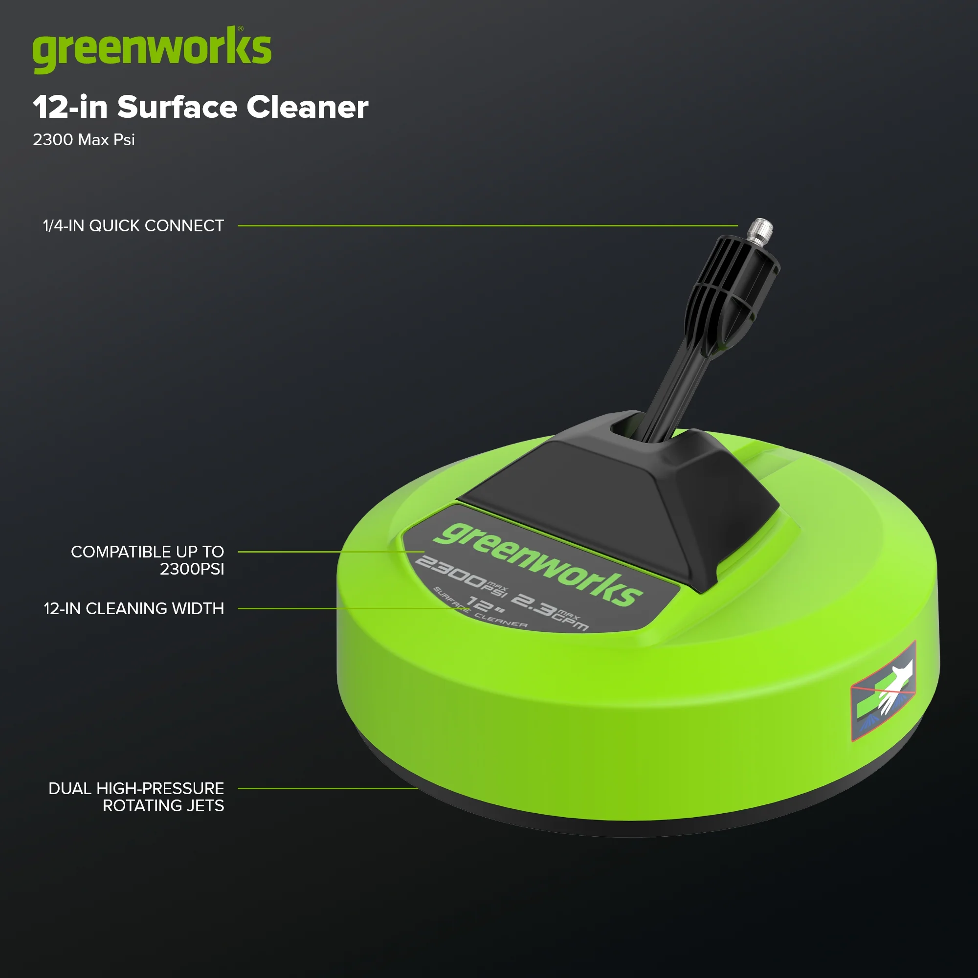 Universal 12" Rotating Surface Cleaner - Image 2